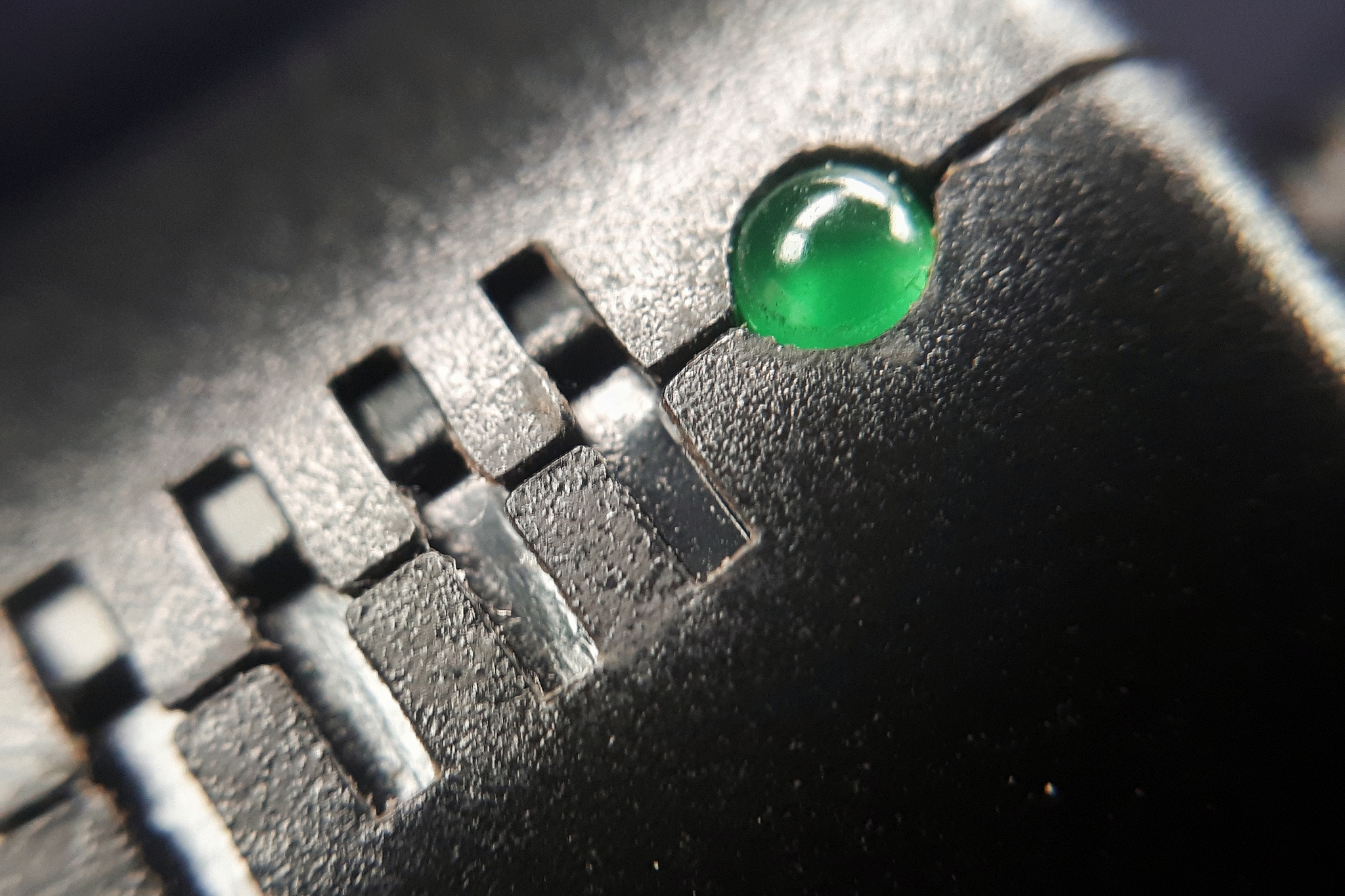 macro car charger with green led. luxury concept.