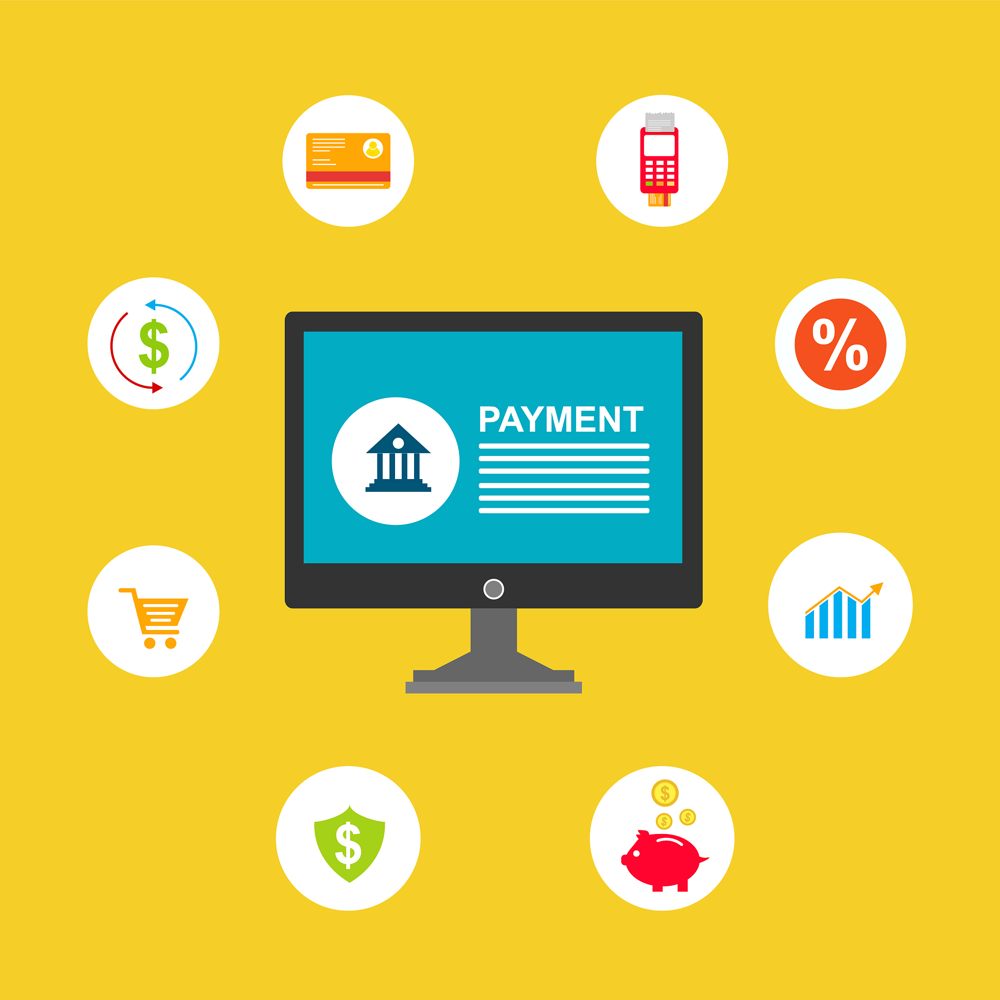concept online and mobile payments for web page