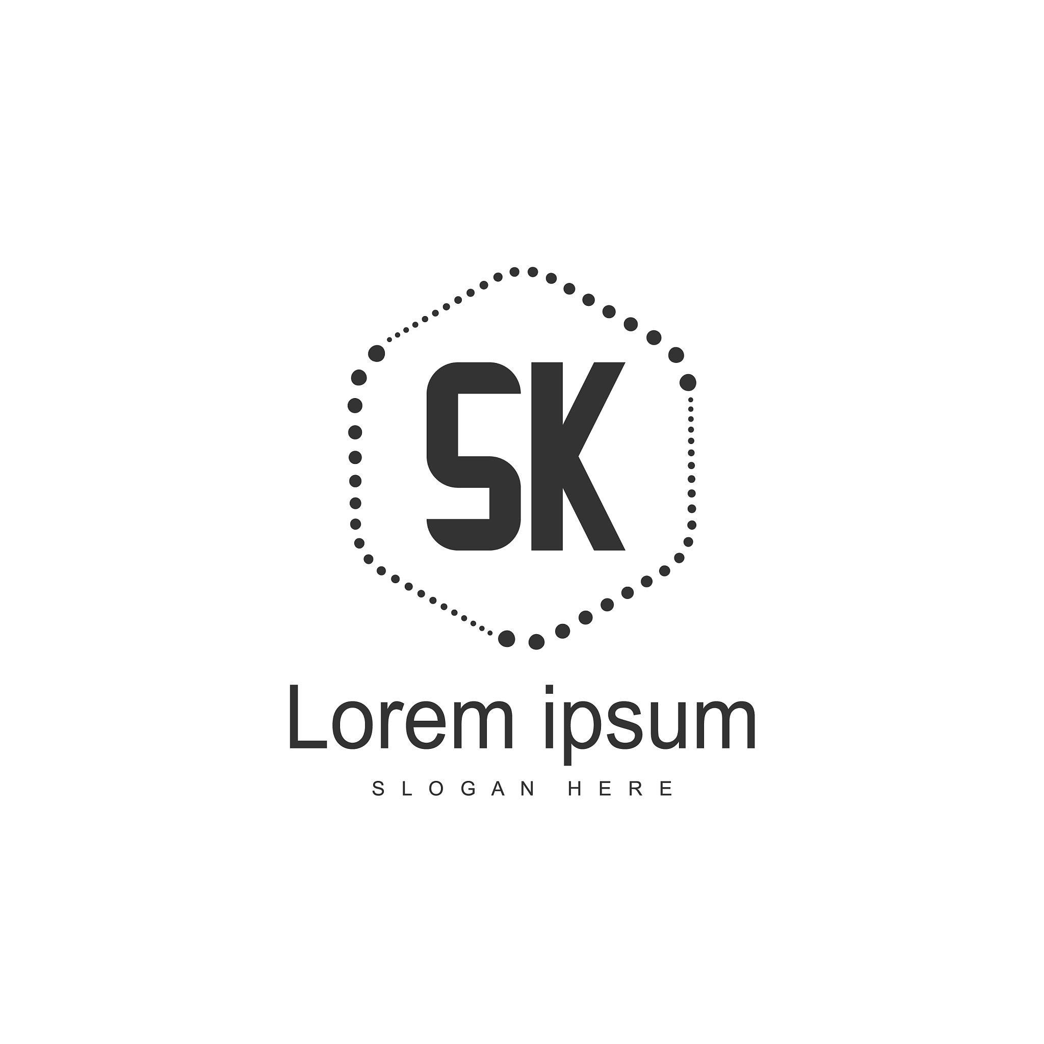 initial letter sk logo template design minimal