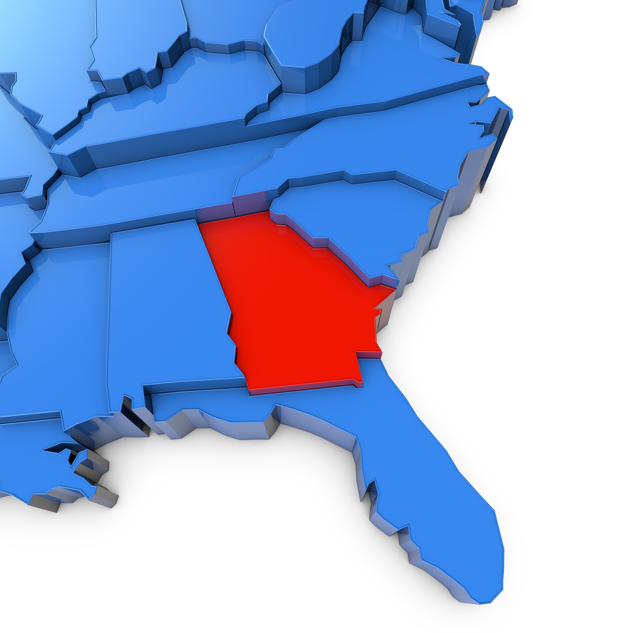 usa map with georgia state highlighted in red