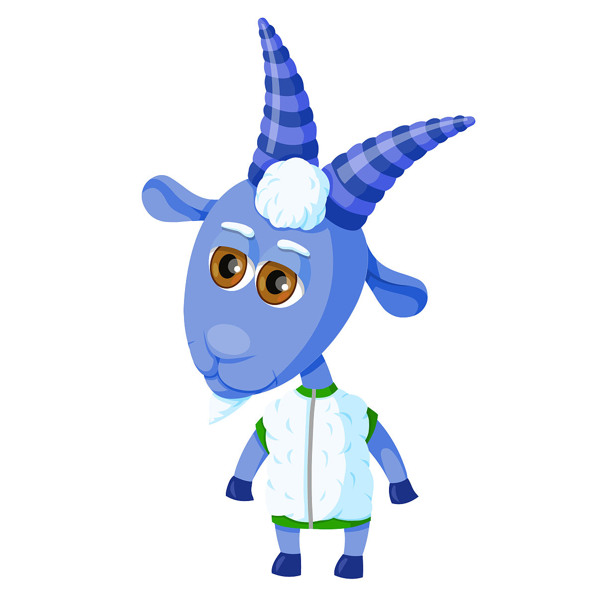 请你帮我设计一款会武术的可爱山羊形象。萌萌的可可爱爱的