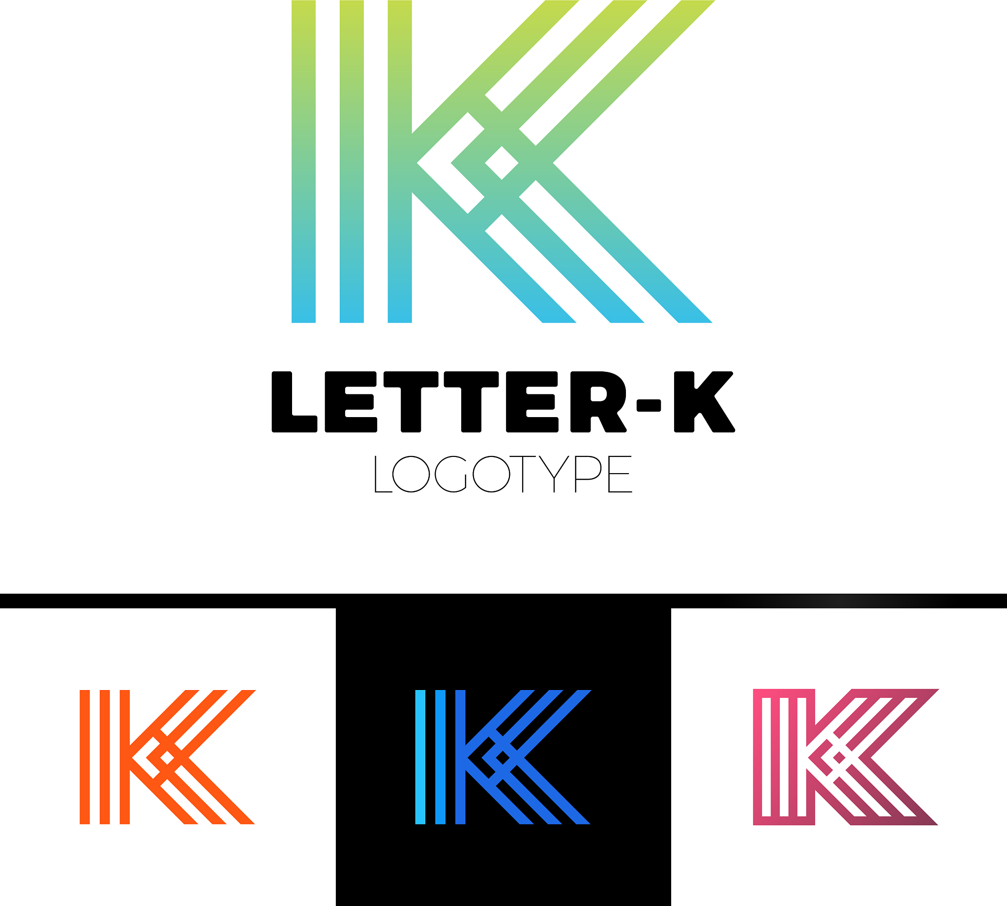 letter k logo icon design template elements