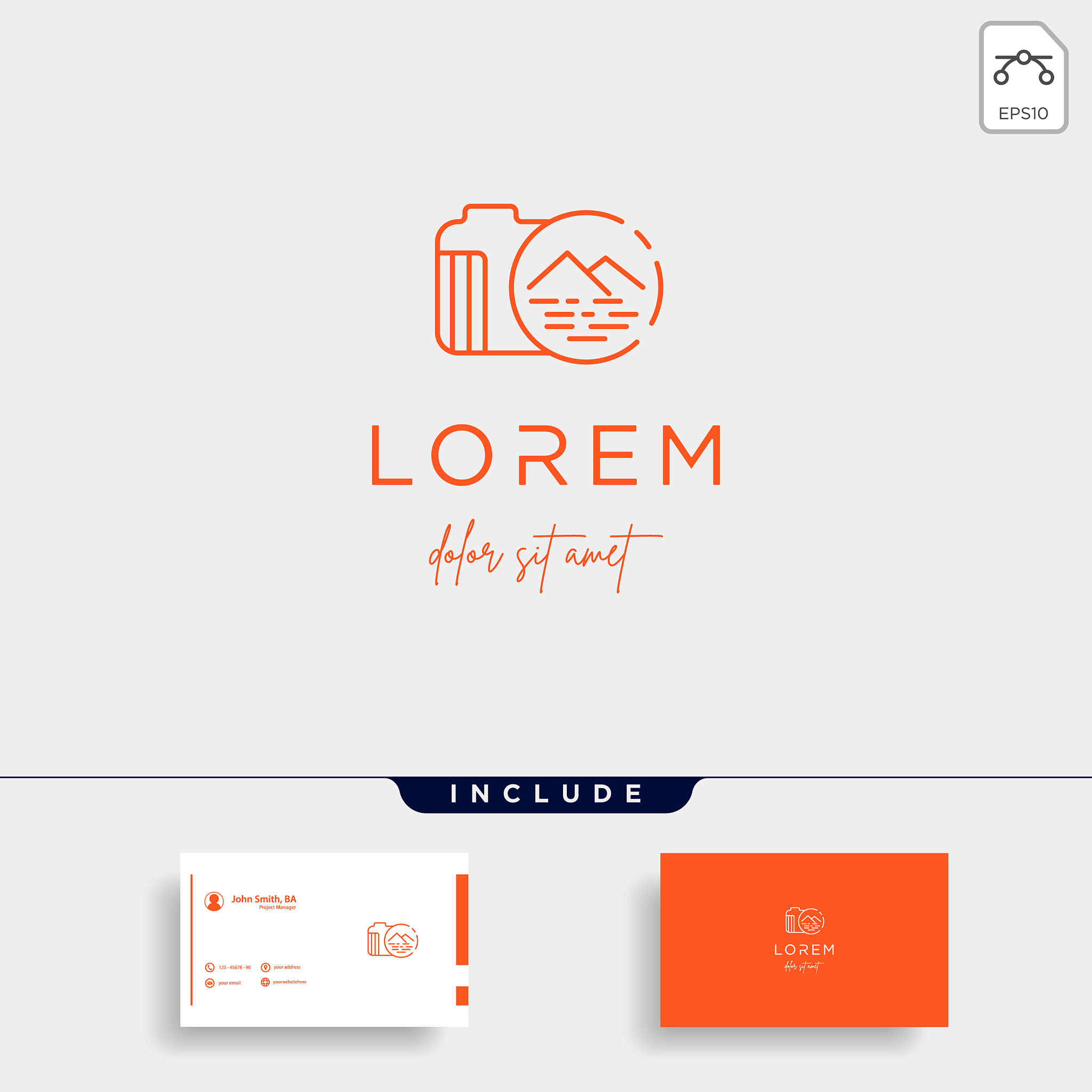 camera mountain logo template symbol design