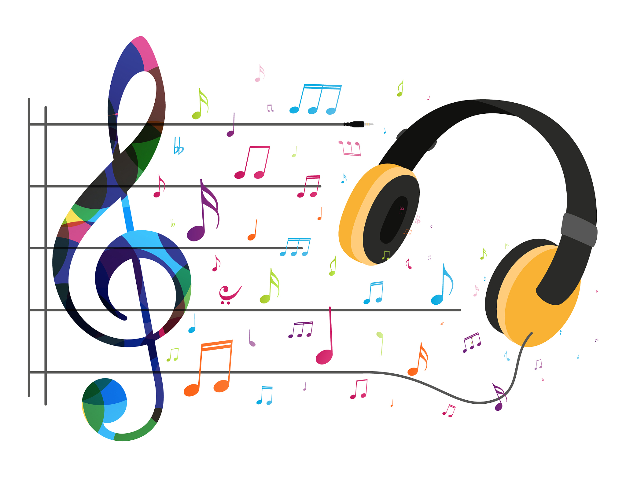colorful music notes background