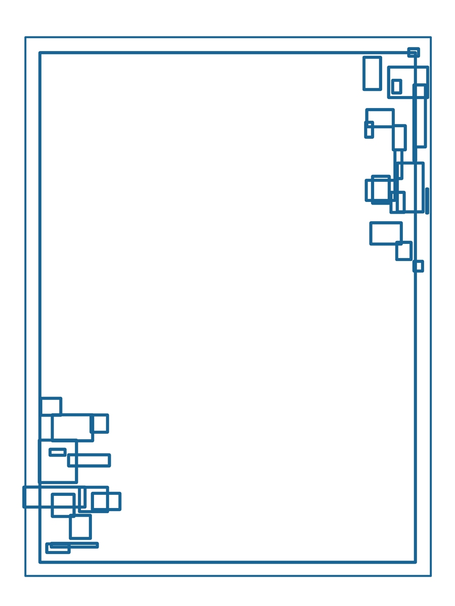 蓝色边框装饰线条艺术