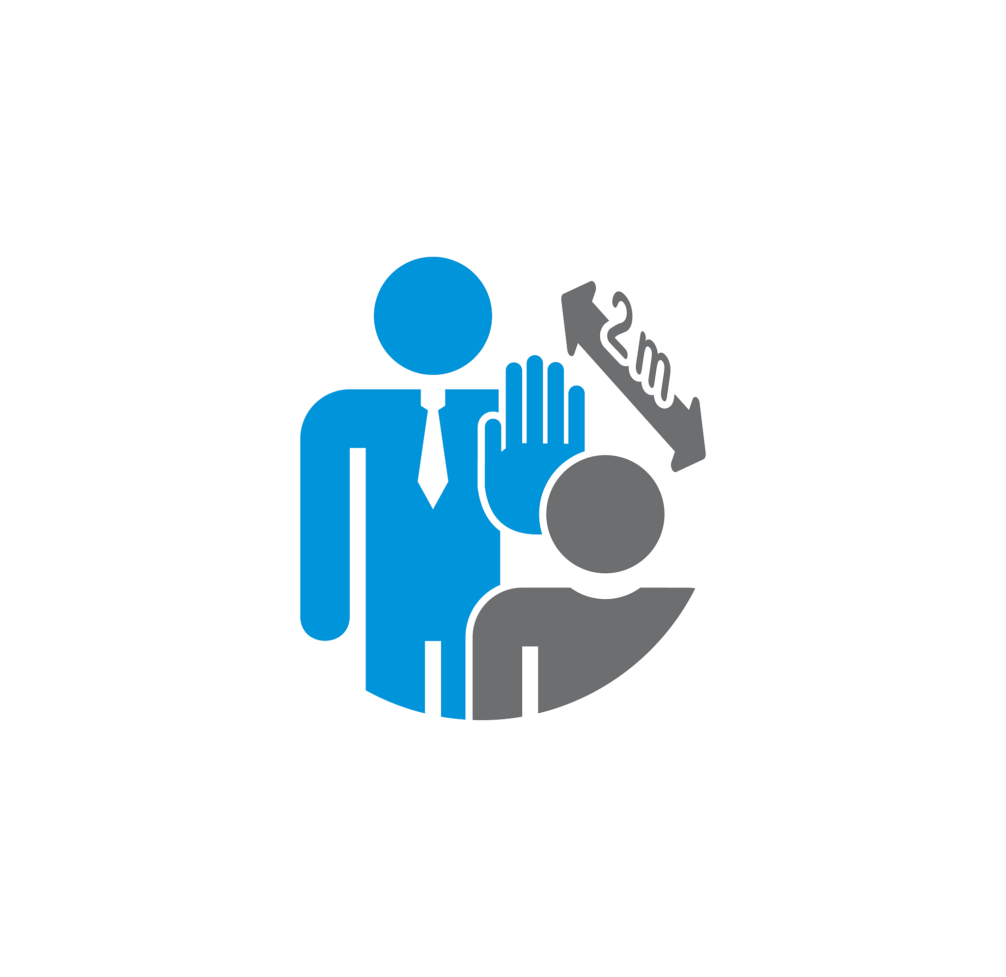 social distancing related icon on background for graphic and web