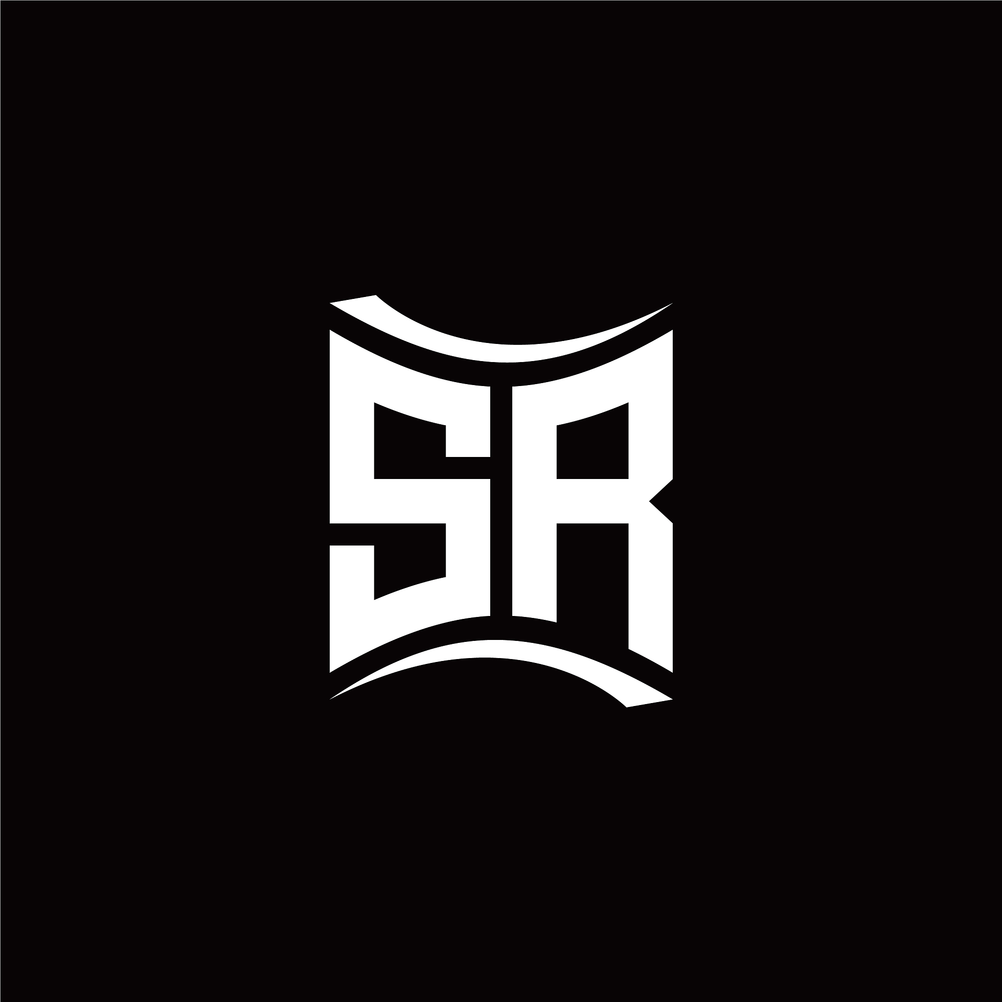 sr initial letter logo design modern template