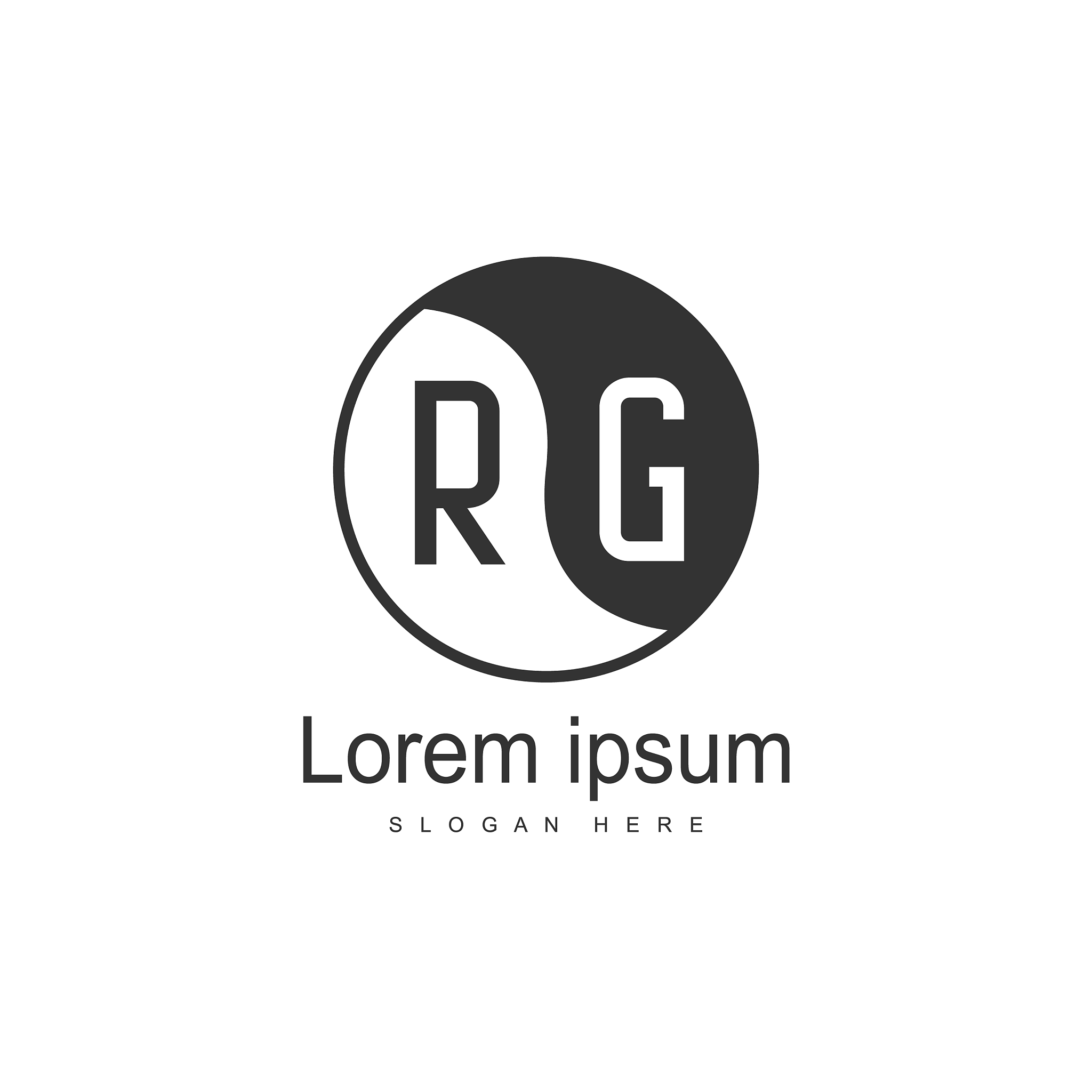 rg logo template design initial letter logo design