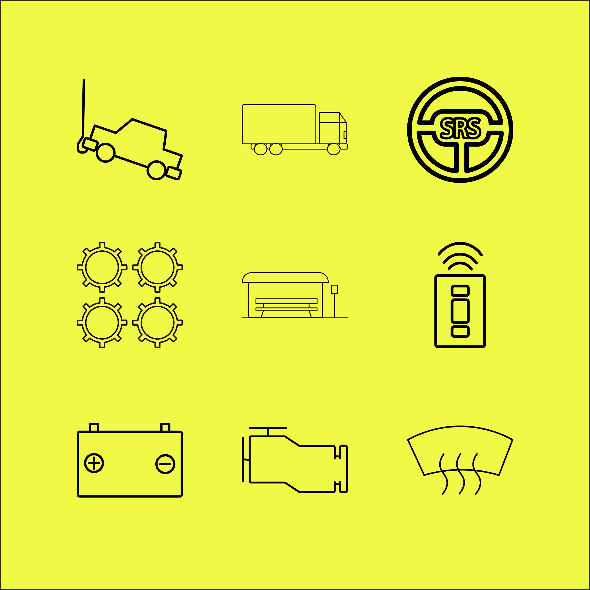 transport and transportation linear icon set