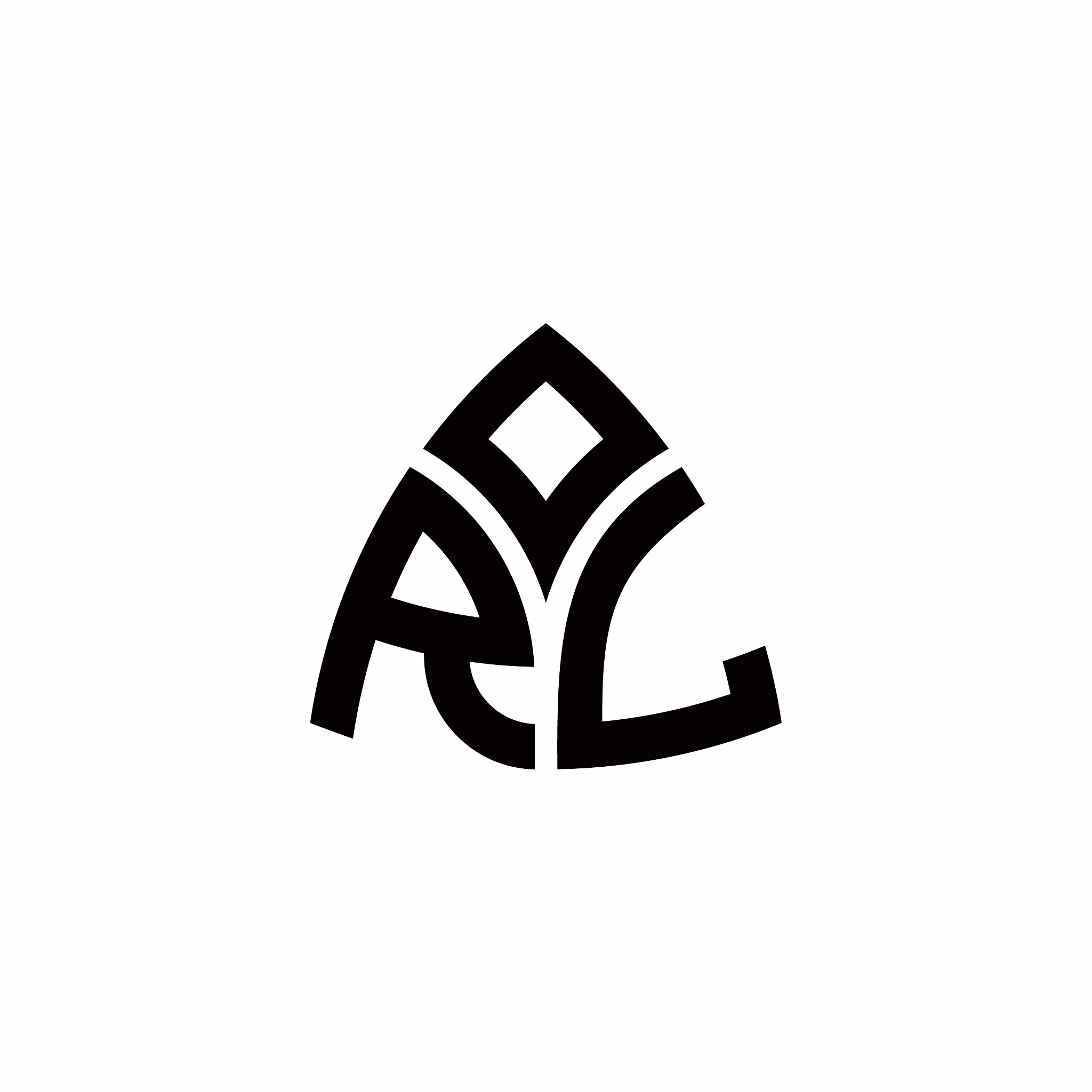 rl monogram logo with modern triangle style
