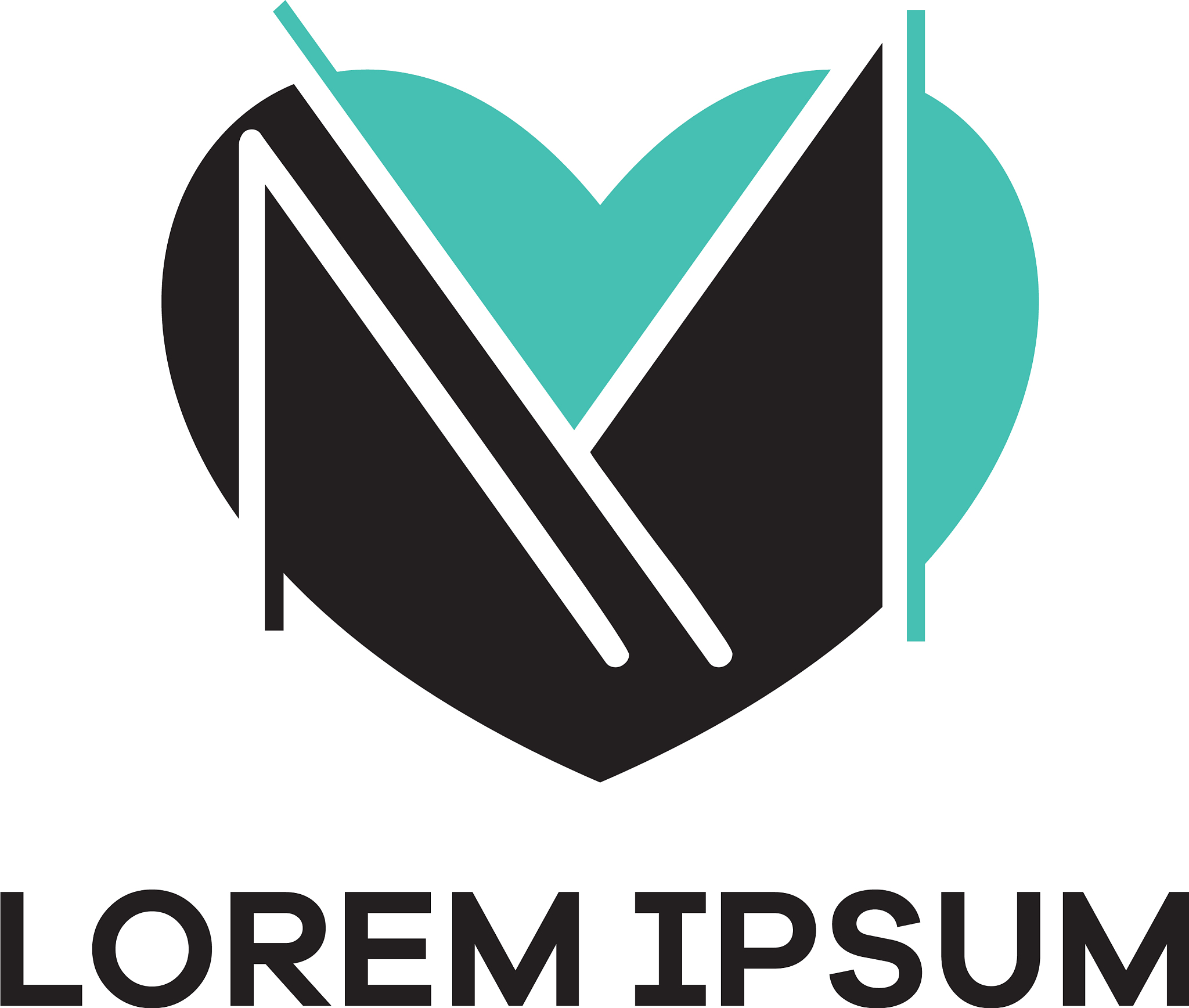 m letter logo design letter m in heart shape
