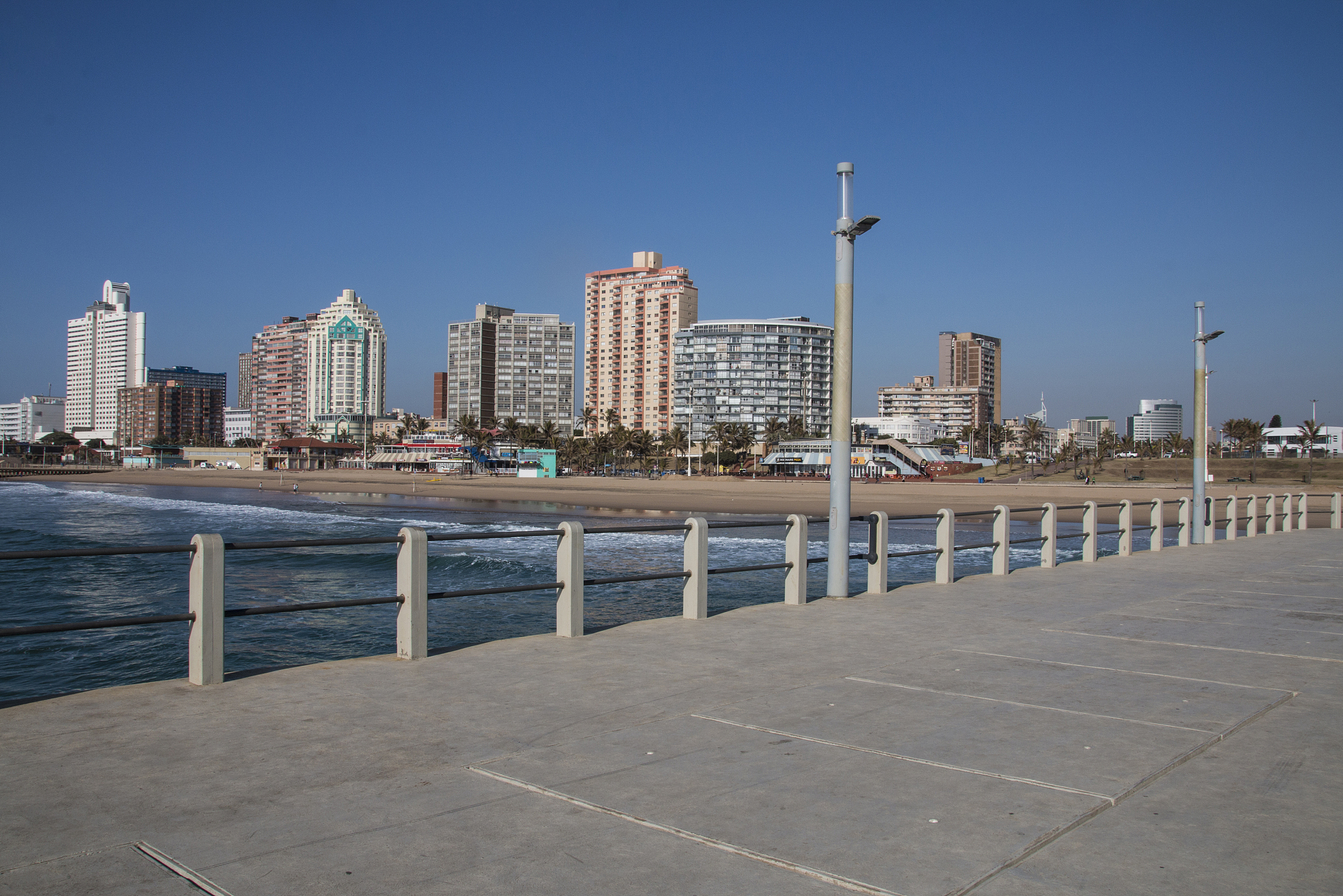 view of durban beachfront from pier
