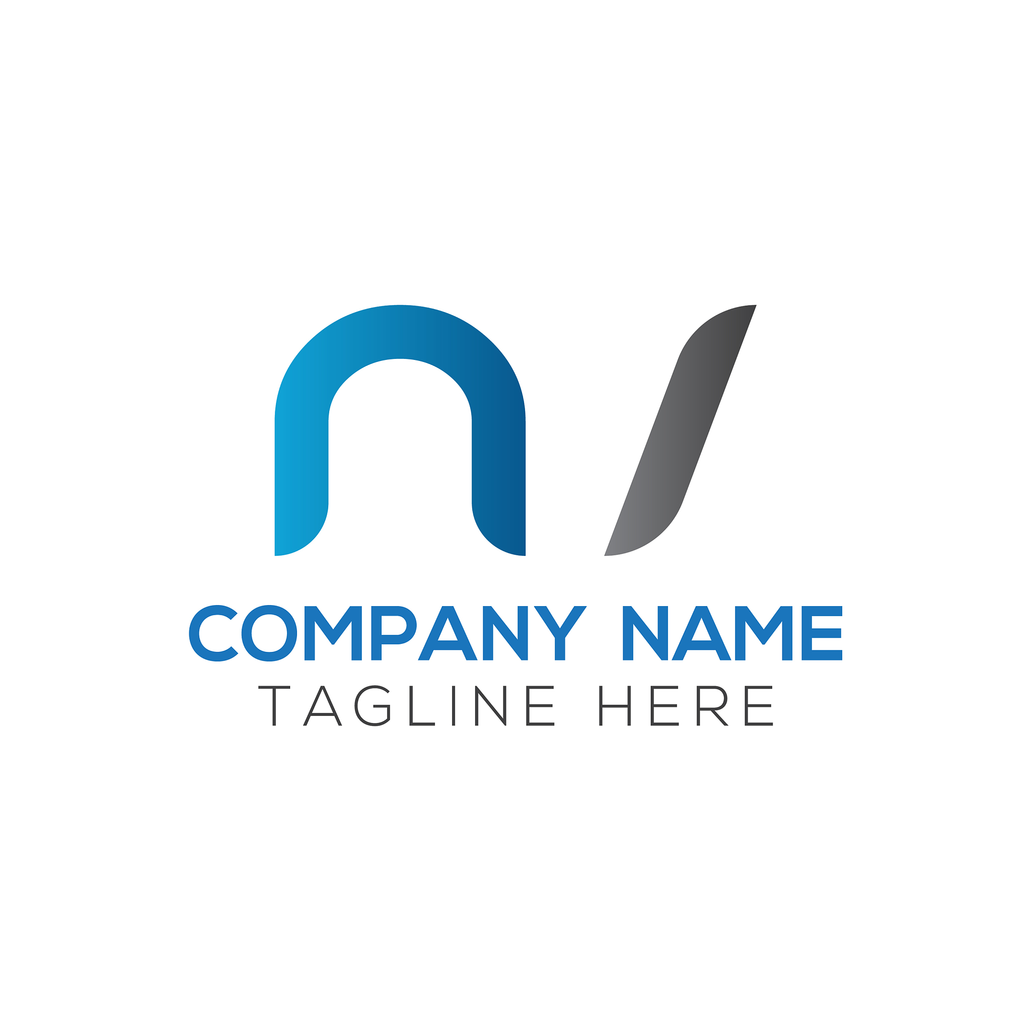 initial letter nv logo design template creative