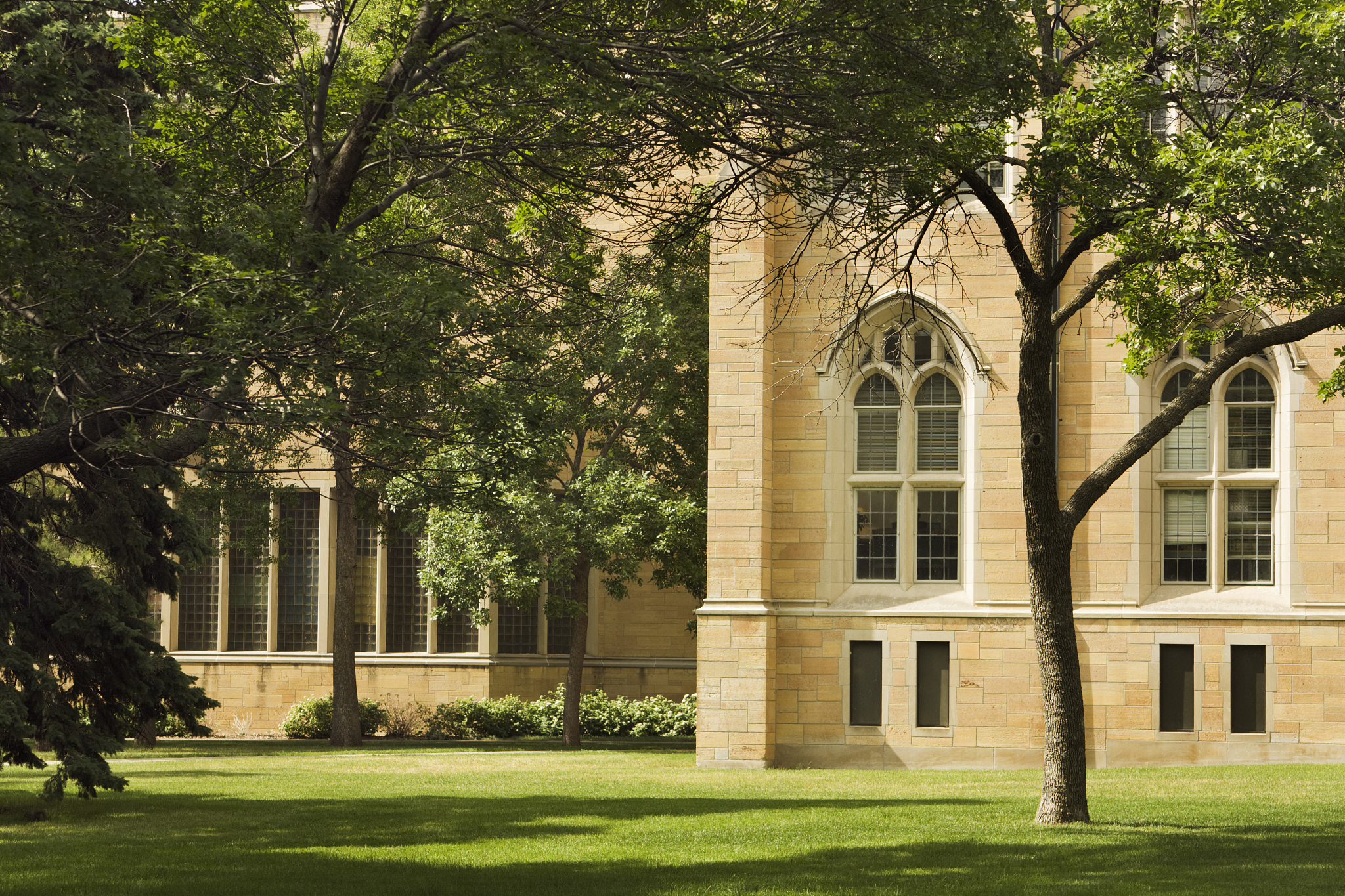 university campus school building, exterior of classic education