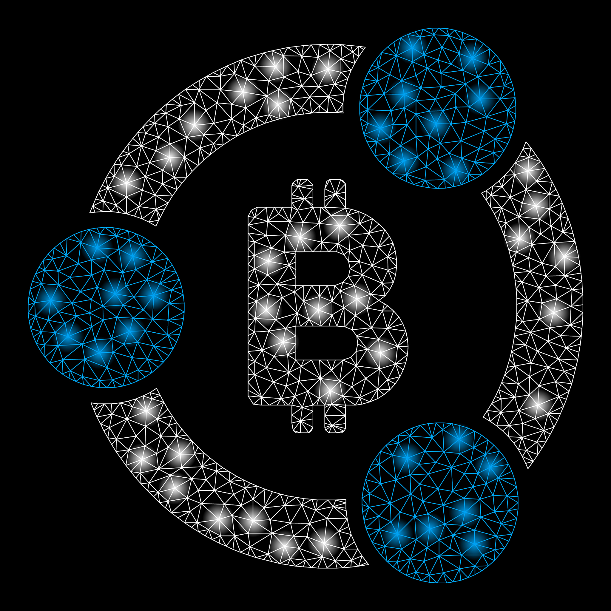 bright mesh wire frame bitcoin collaboration with