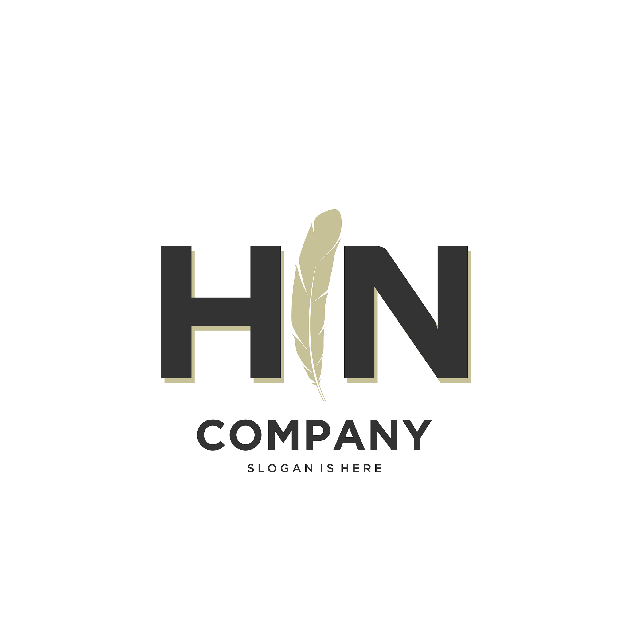 initial hn letter unique attractive creative