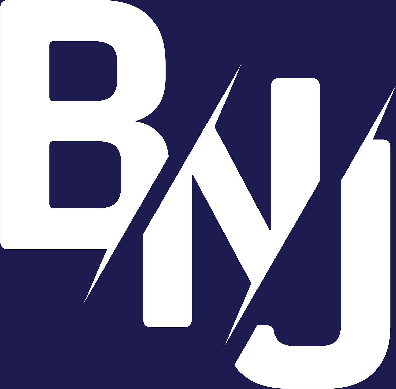 monogram letters initial logo design bnj