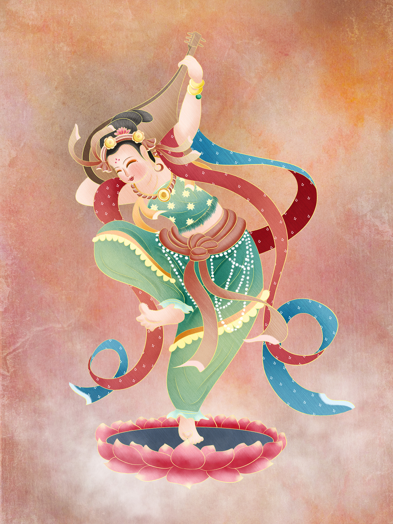 敦煌飞天人物绘画教程：学生必备步骤