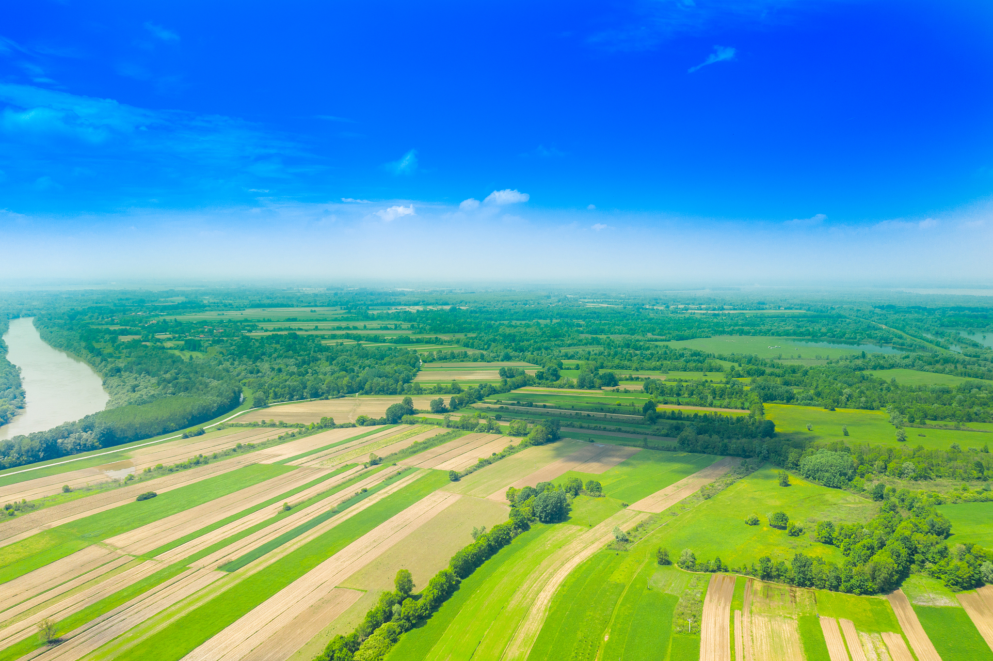 rural croatia, countryside landscape in nature park lonjsko polj