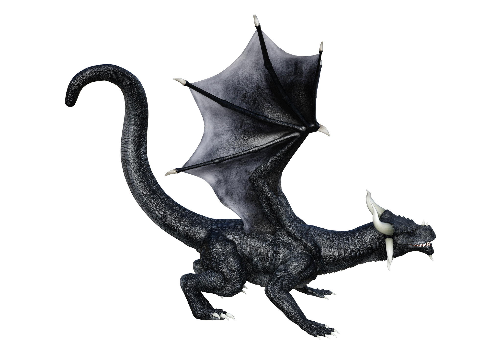 3d illustration fantasy dragon on white