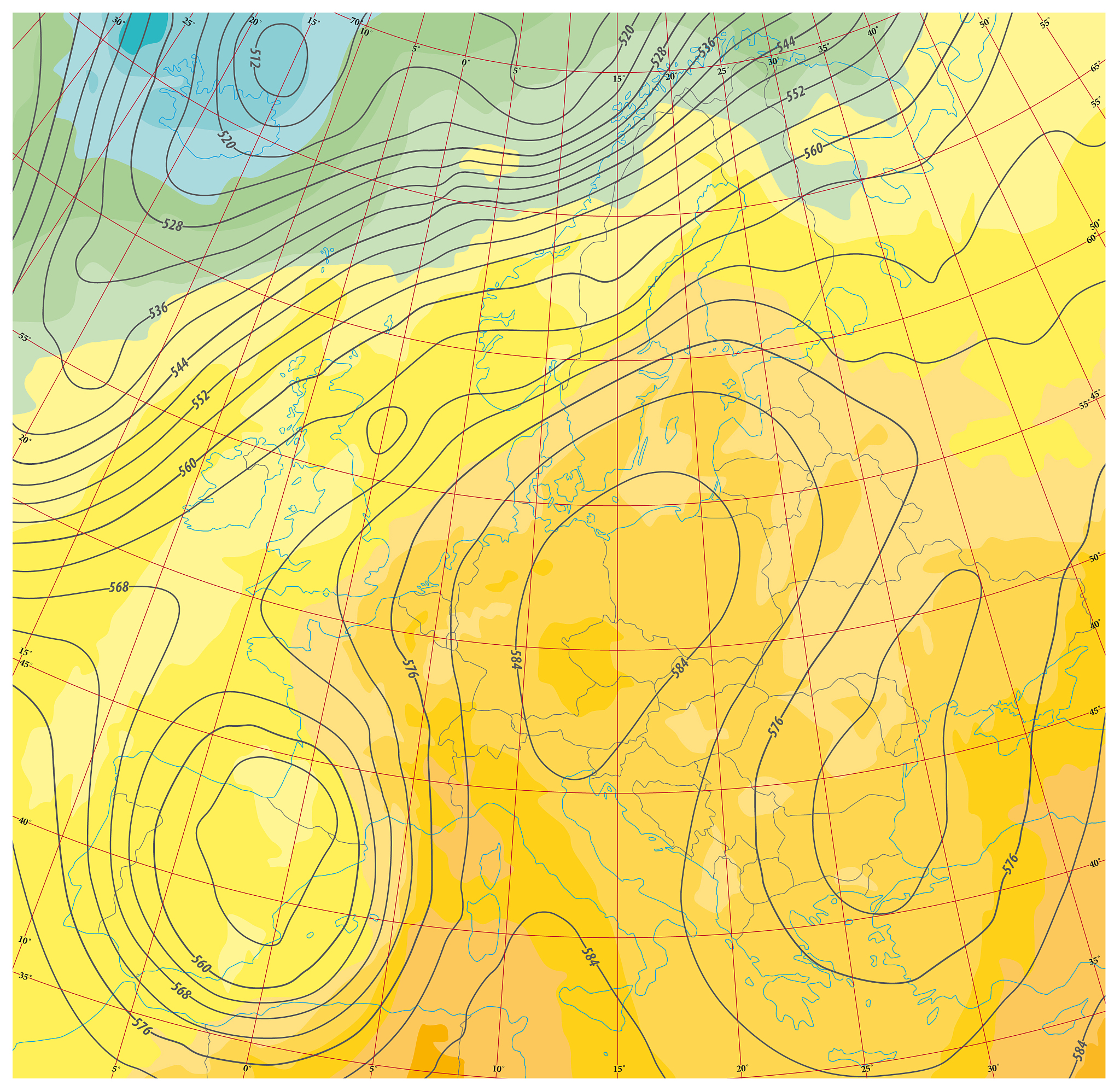 fictional weather and temperature map of europe