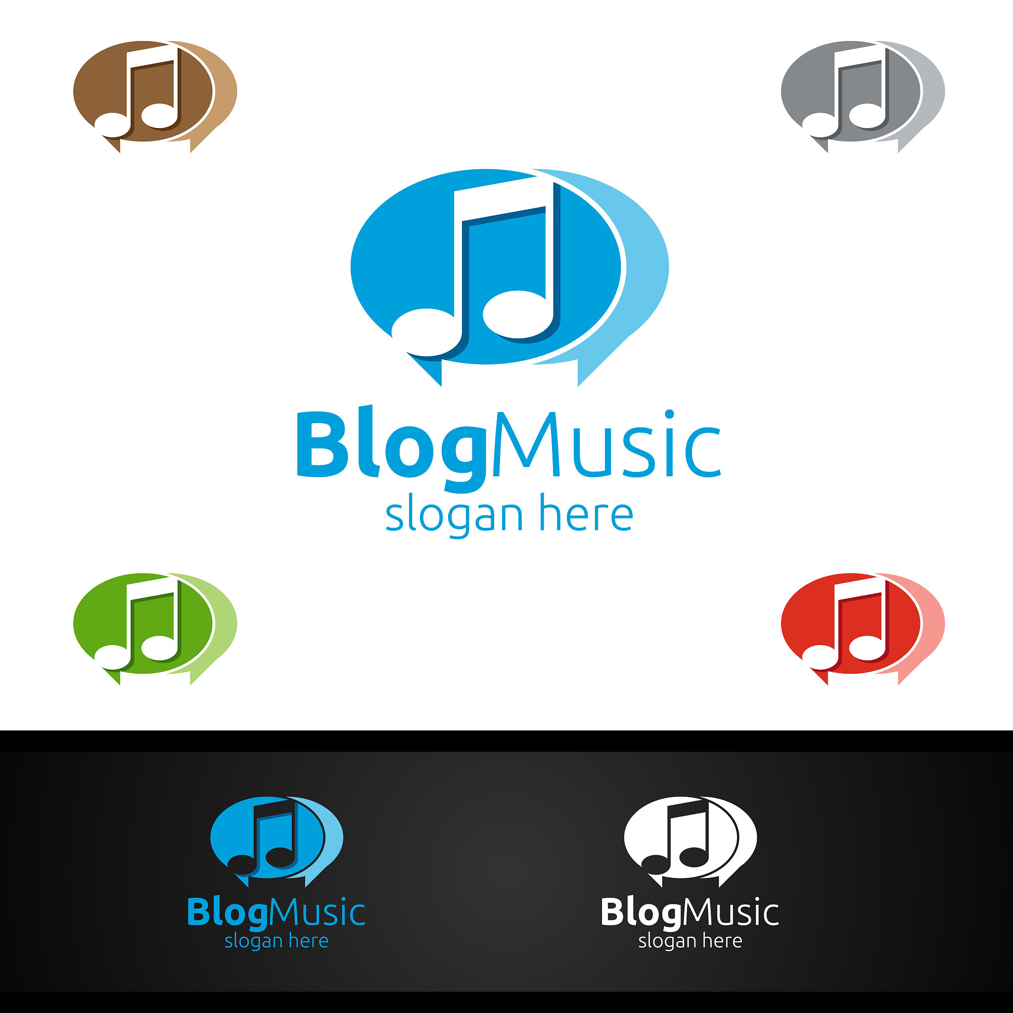 blog music icon with note concept