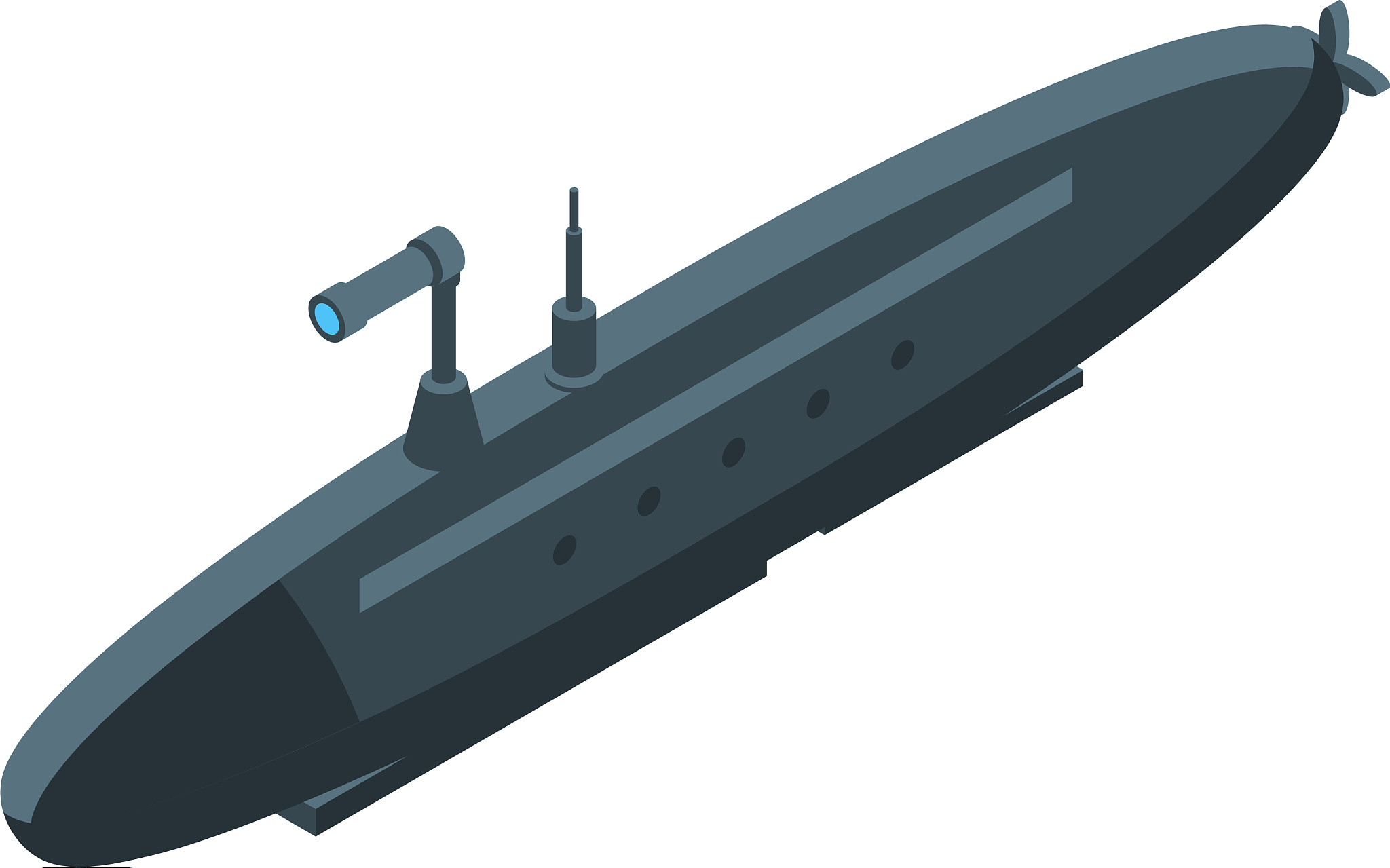 military submarine icon isometric style