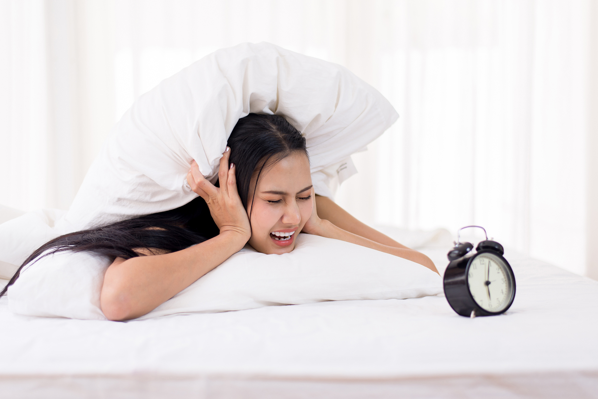 bored young asian woman hates getting stressed waking up early 6