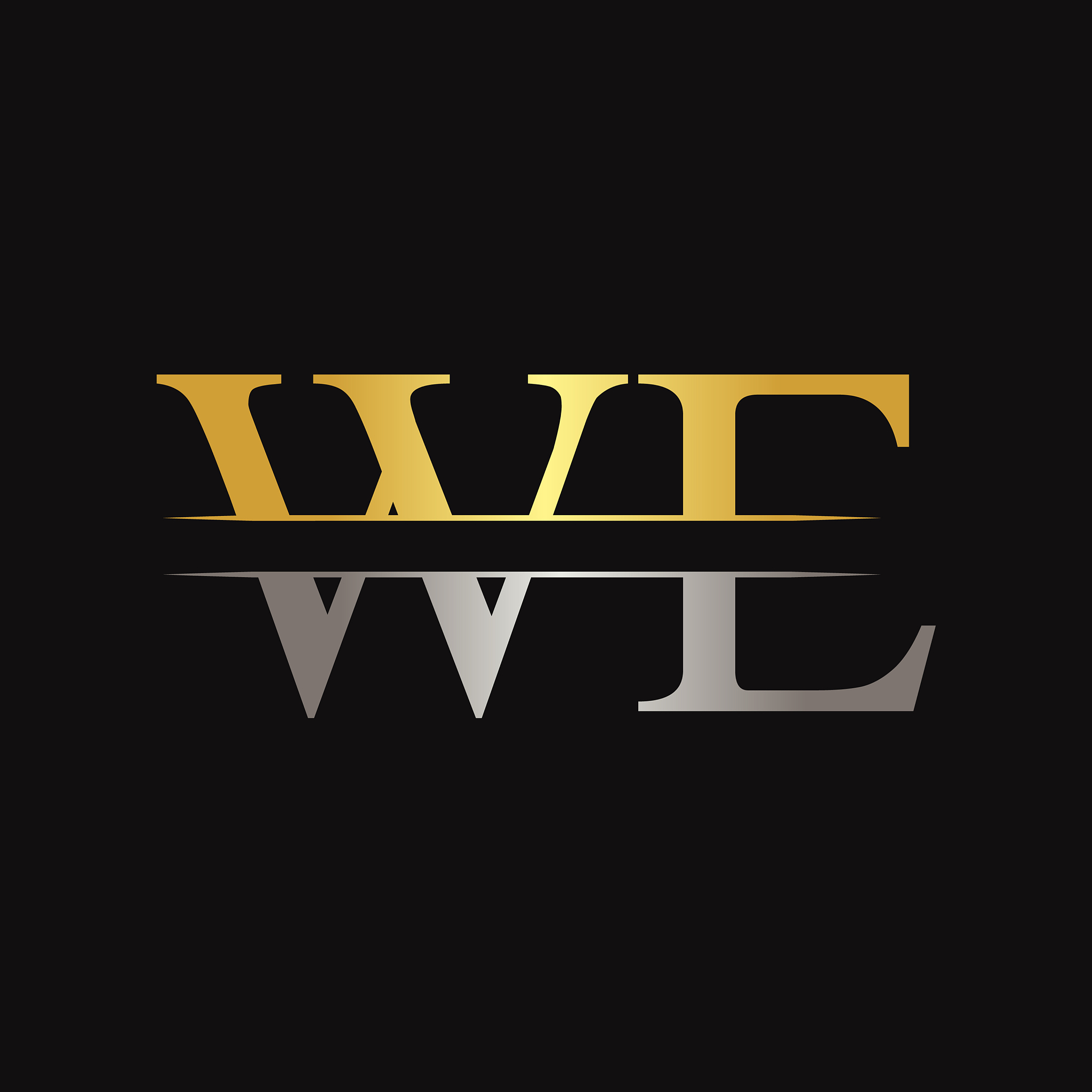 initial we letter linked logo creative letter we