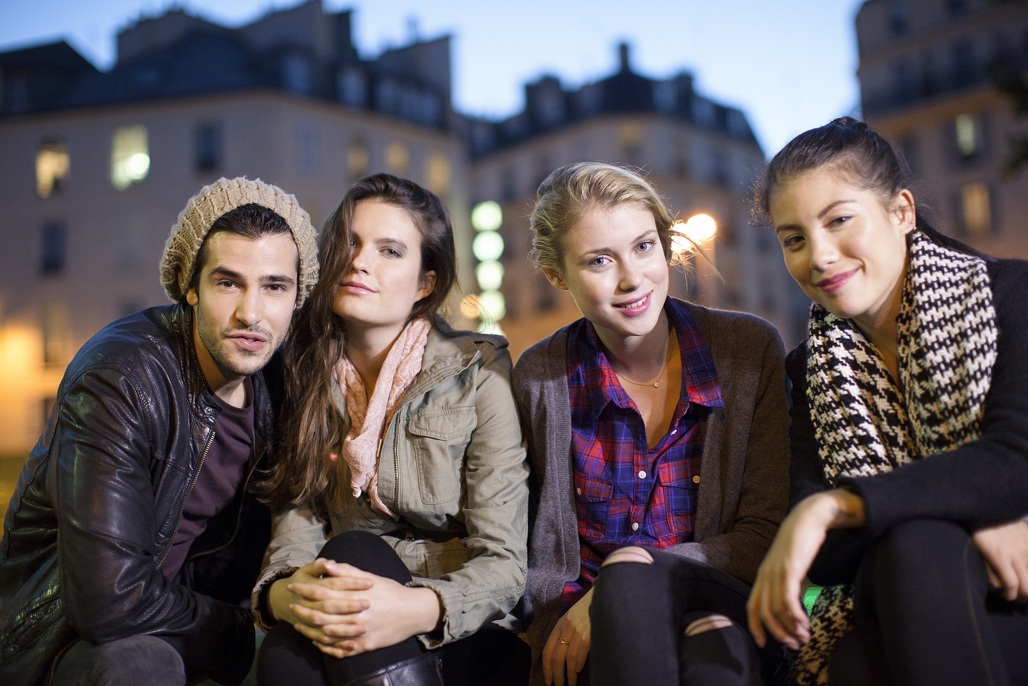friends hanging out together outdoors