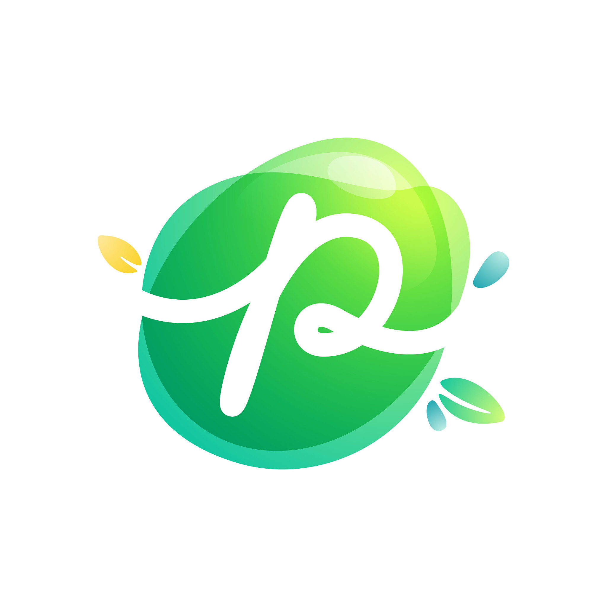 vector green eco letter p logo.