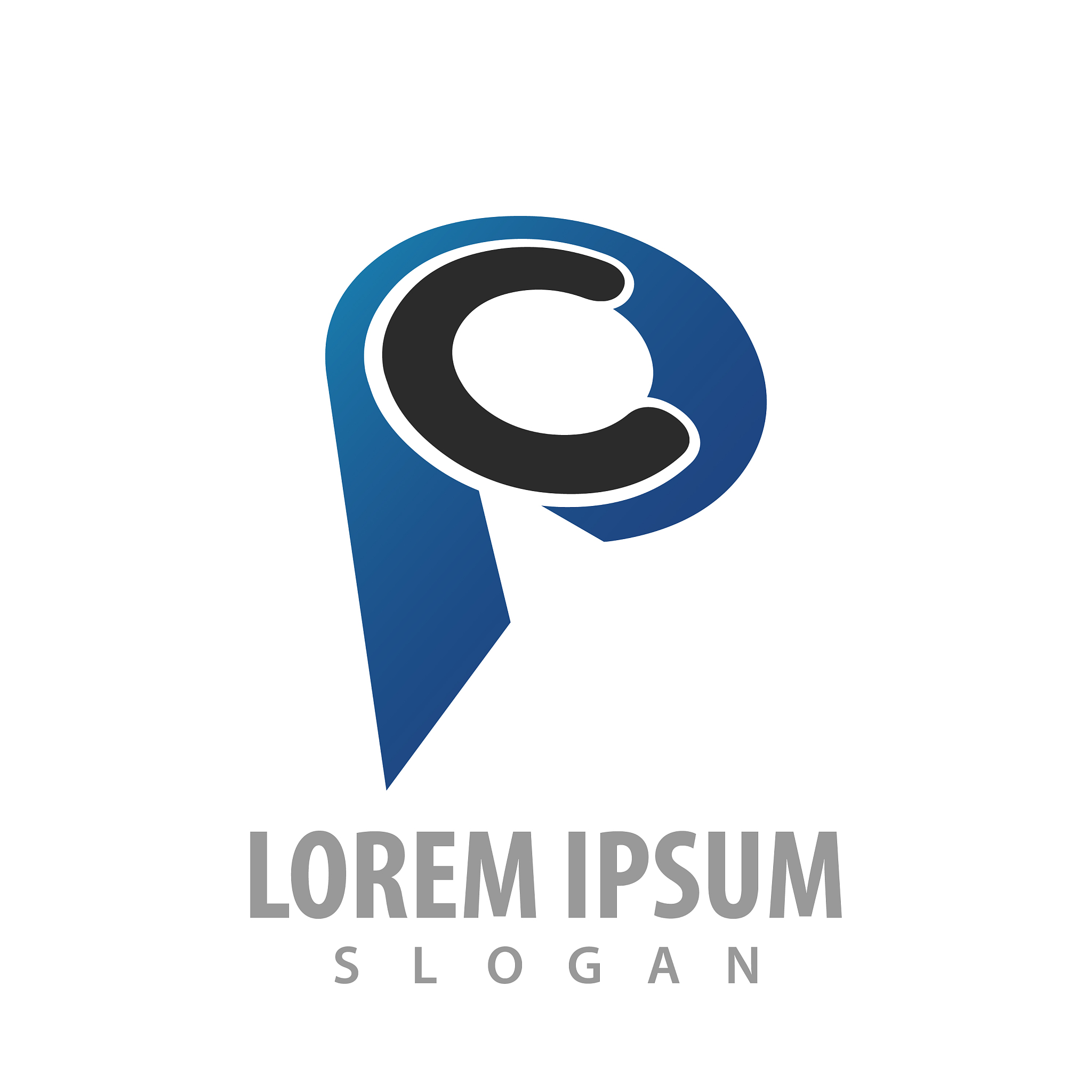 initial letter cp pc logo concept design symbol