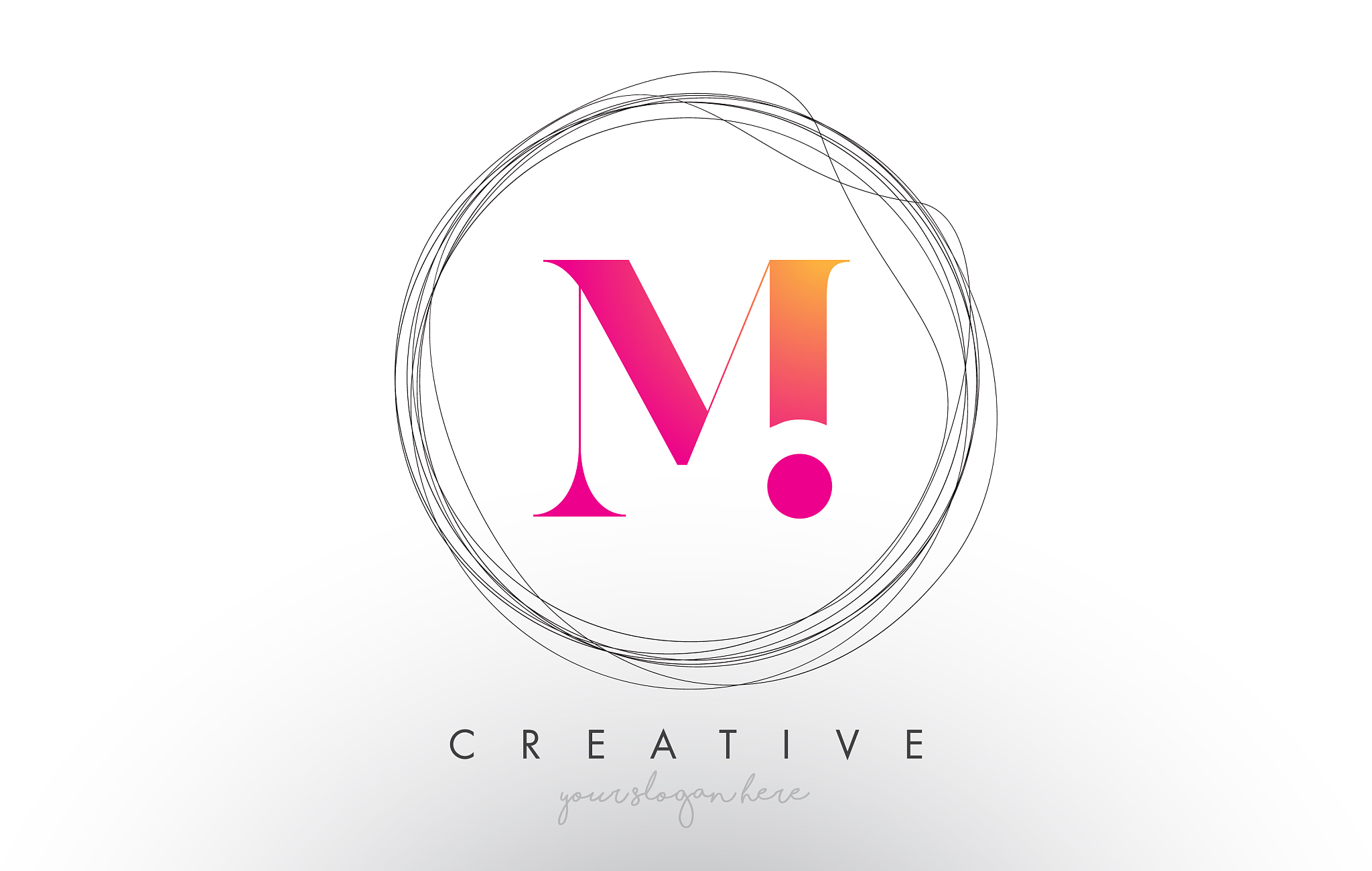 artistic m letter logo design with creative