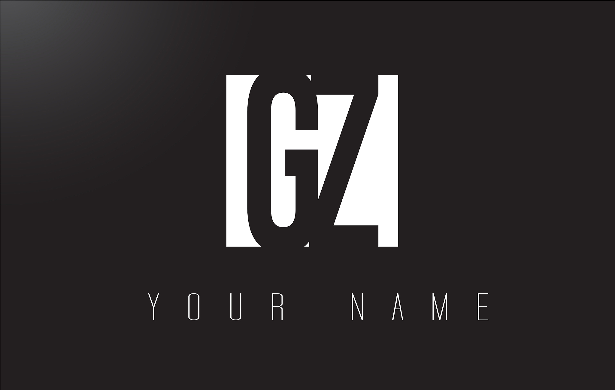 gz letter logo with black and white negative