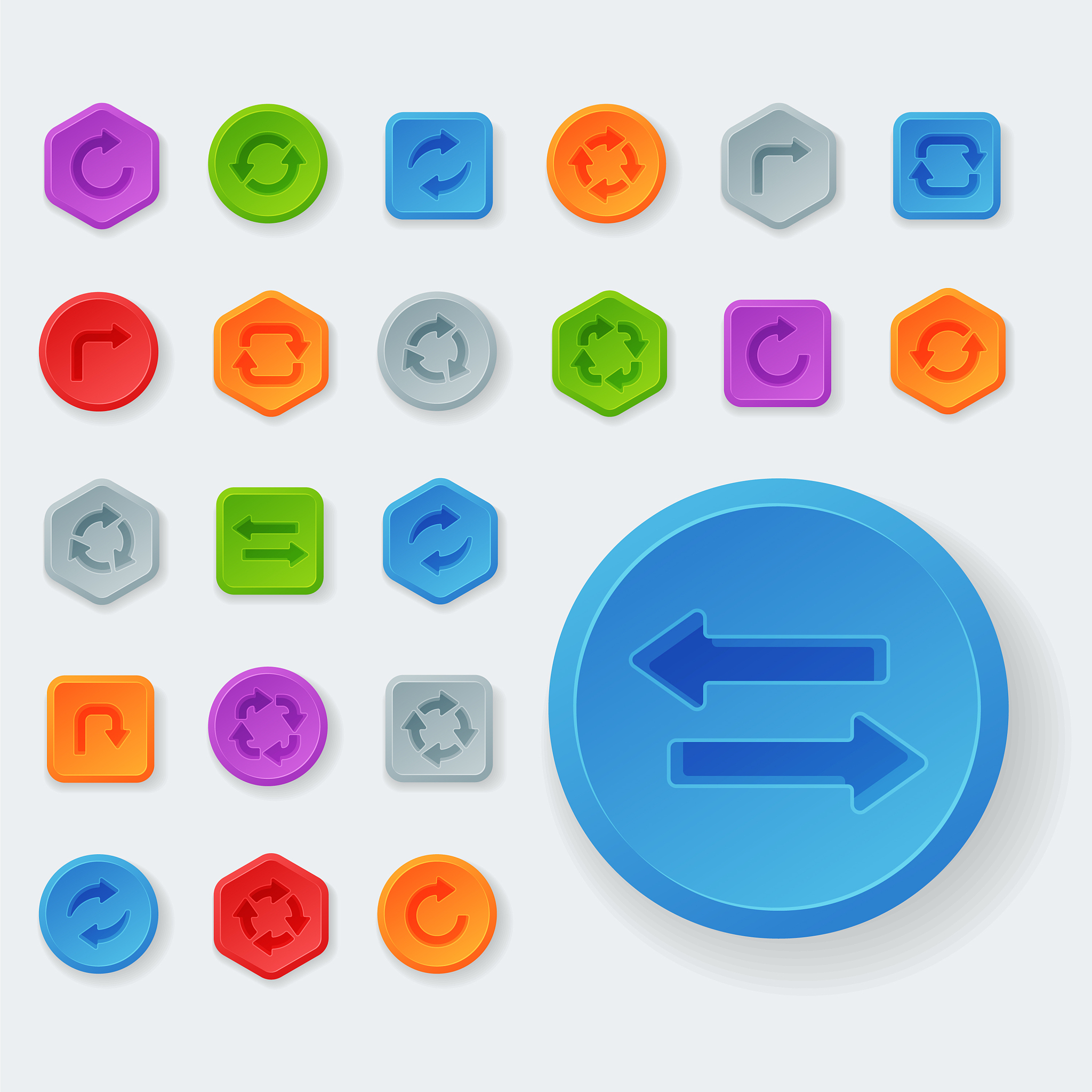 colorful website turn buttons design