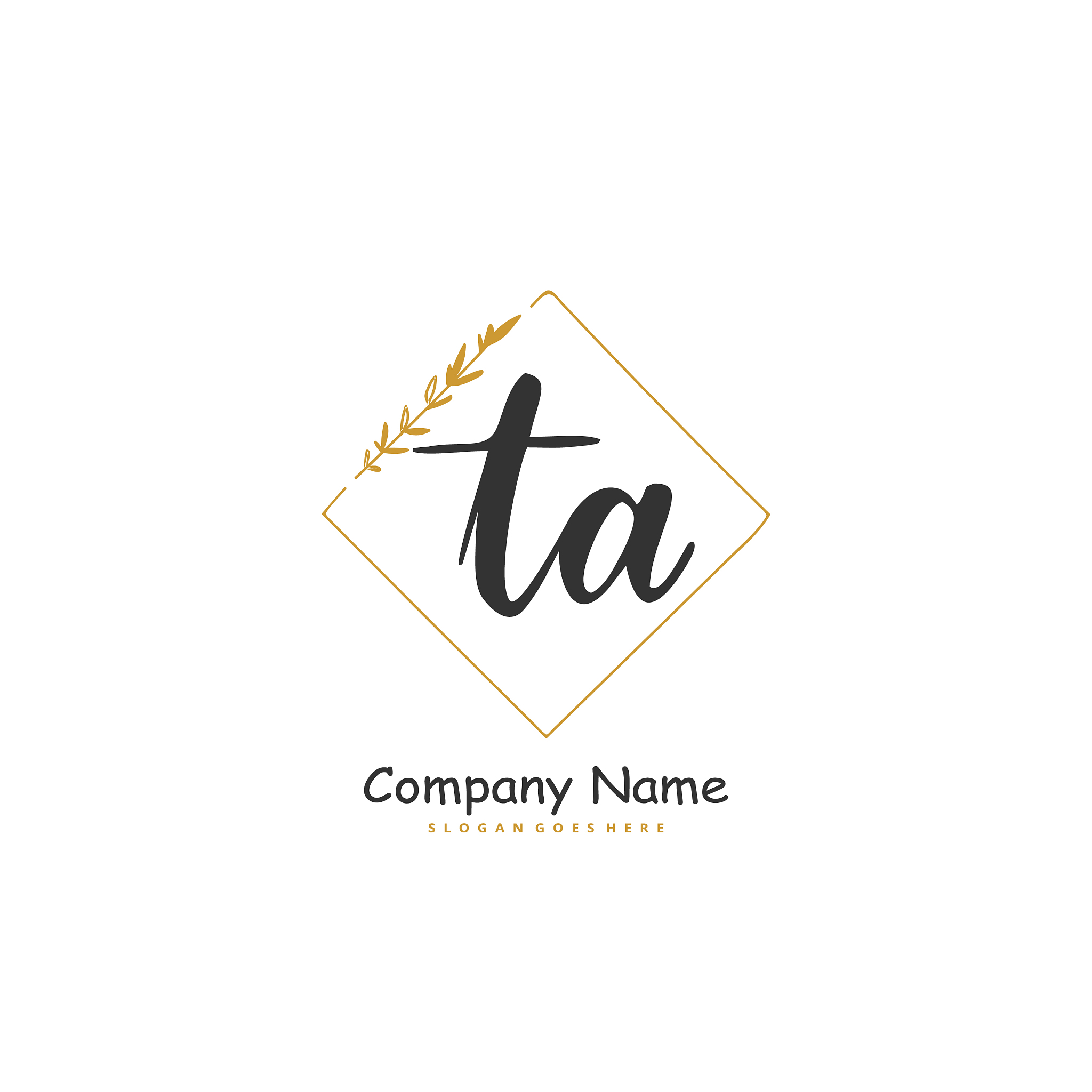 t a ta initial handwriting and signature logo