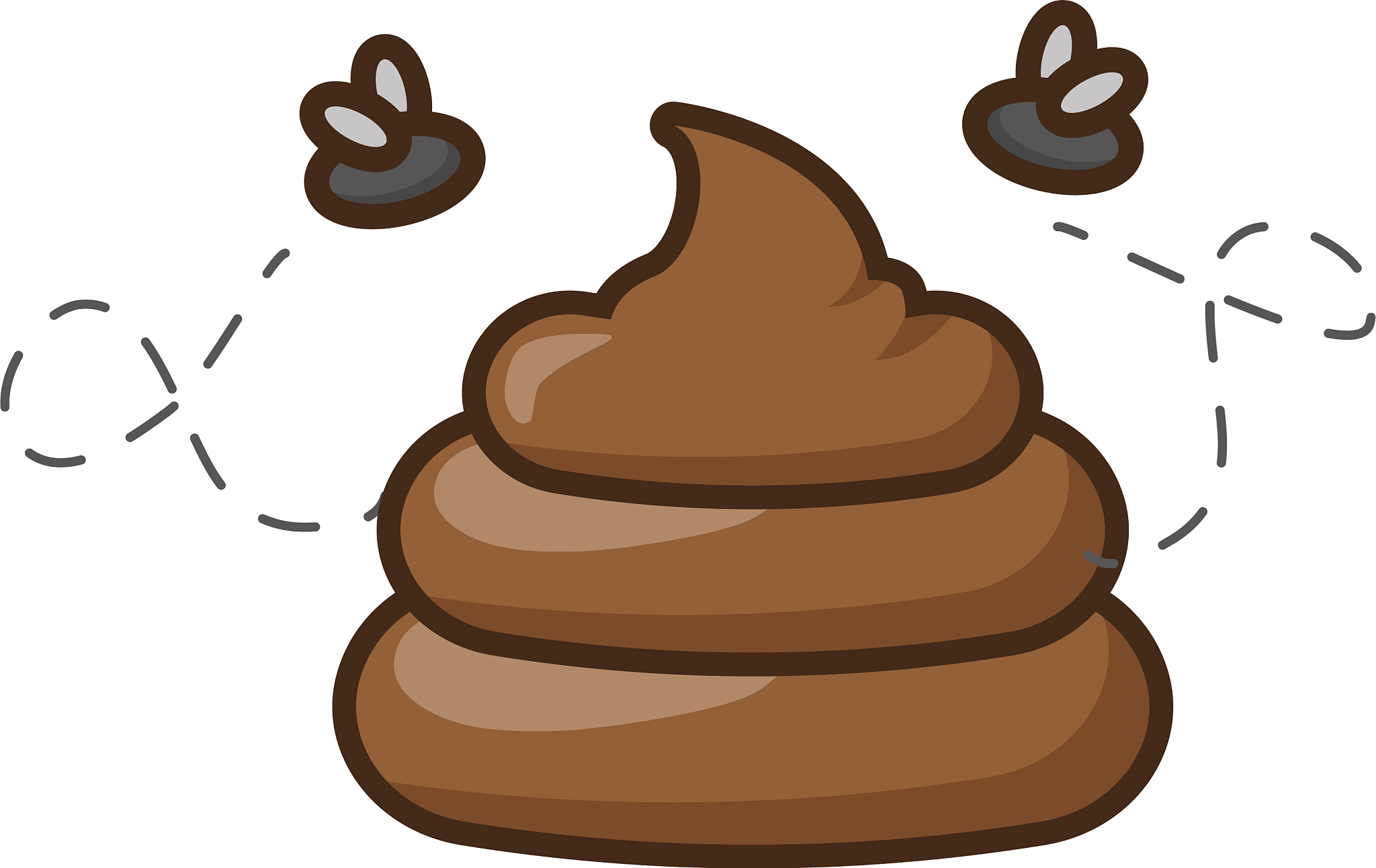 funny poop with flies