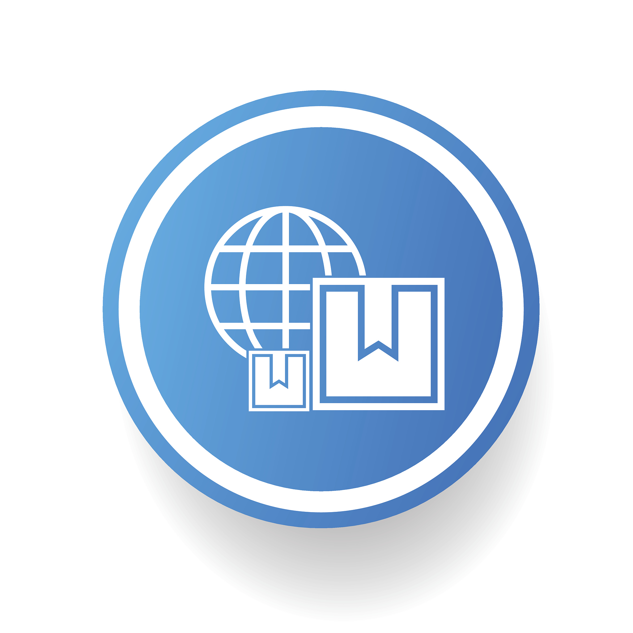 logistic on blue button,clean vector