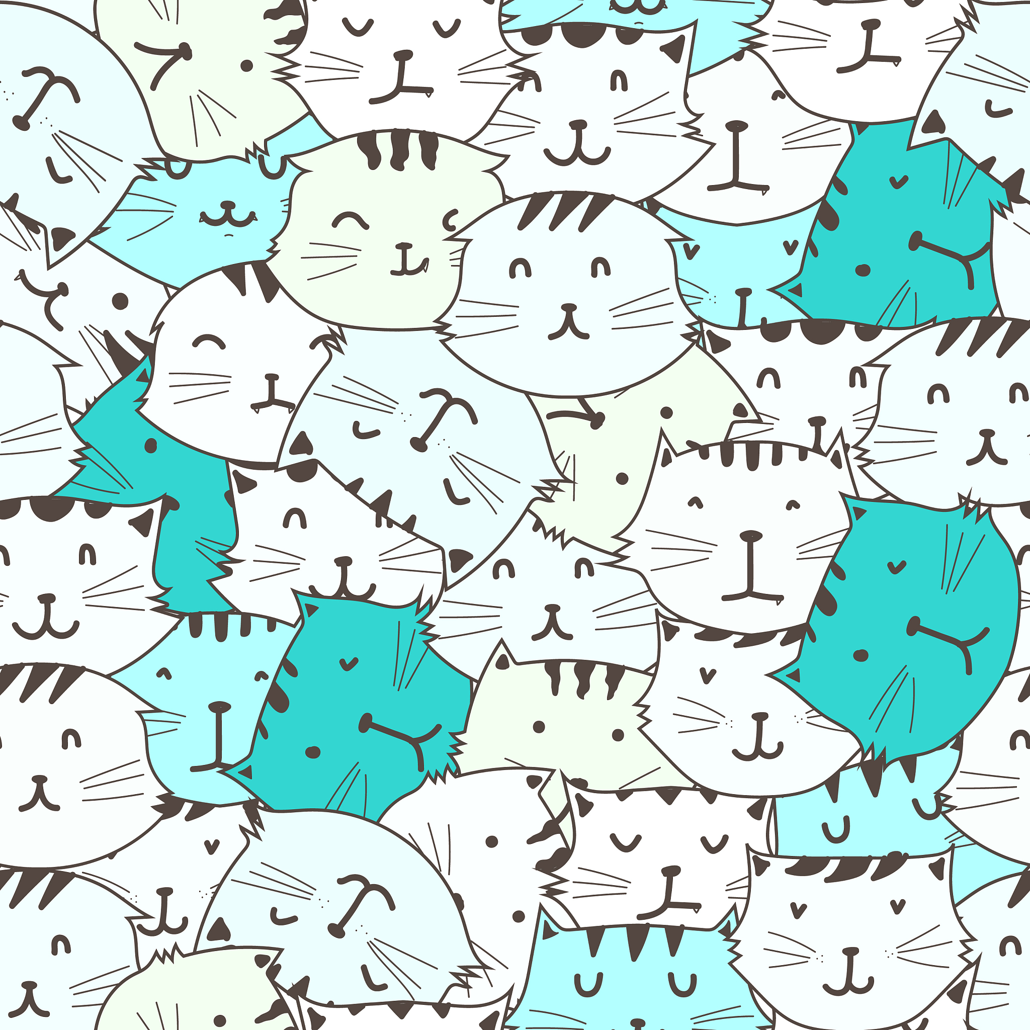 cute cat seamless pattern background