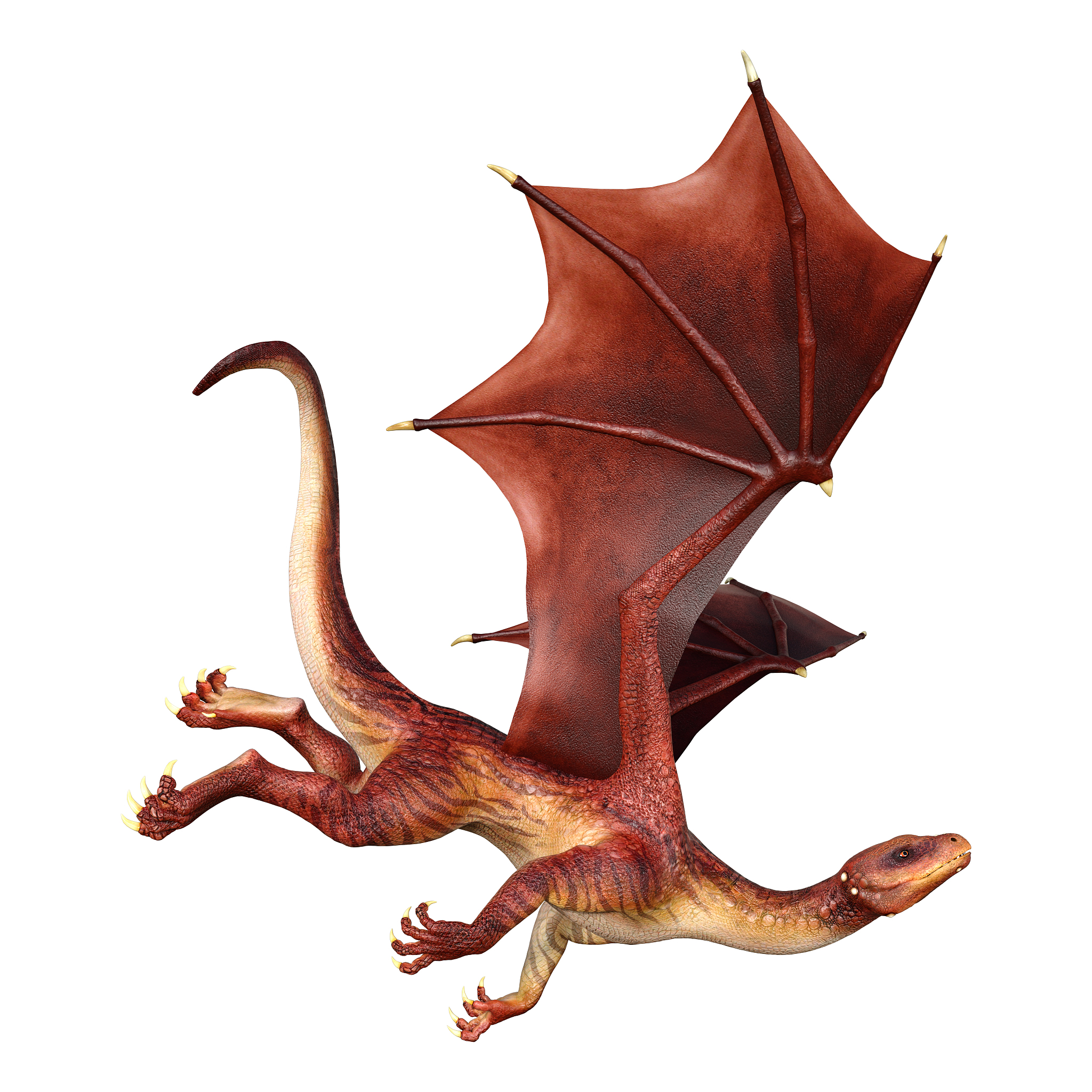 3d illustration fantasy dragon on white