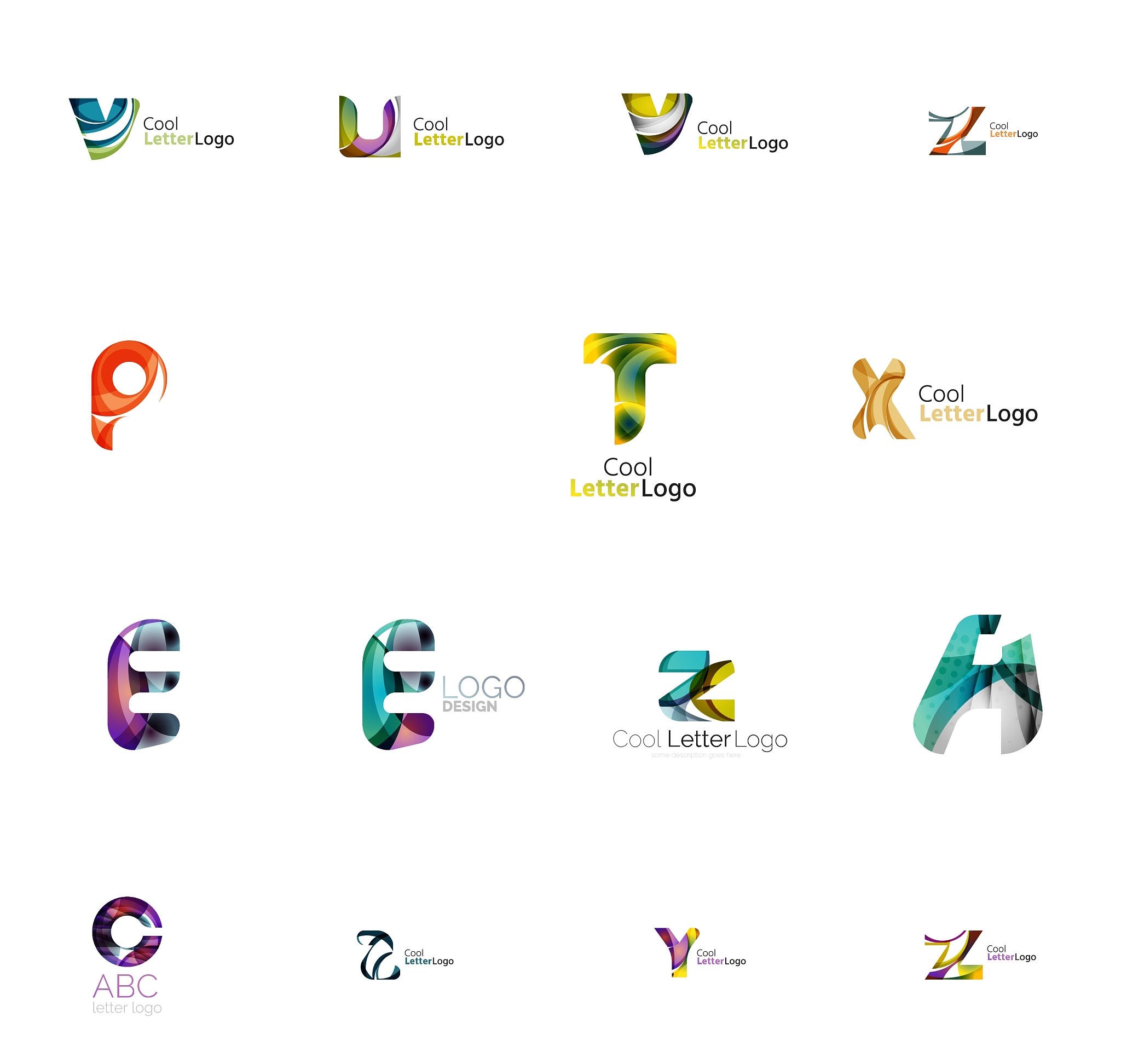 set of universal company logo ideas business icon
