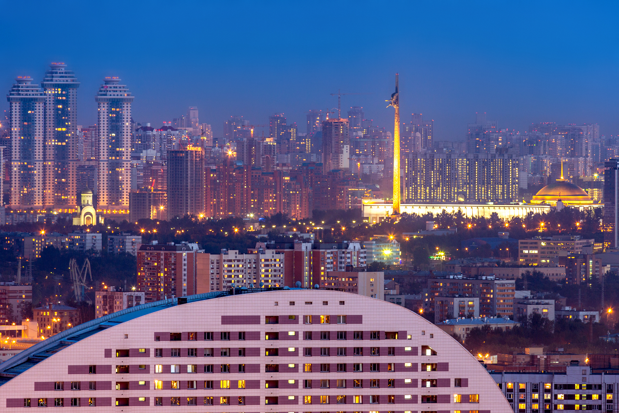 night view of moscow