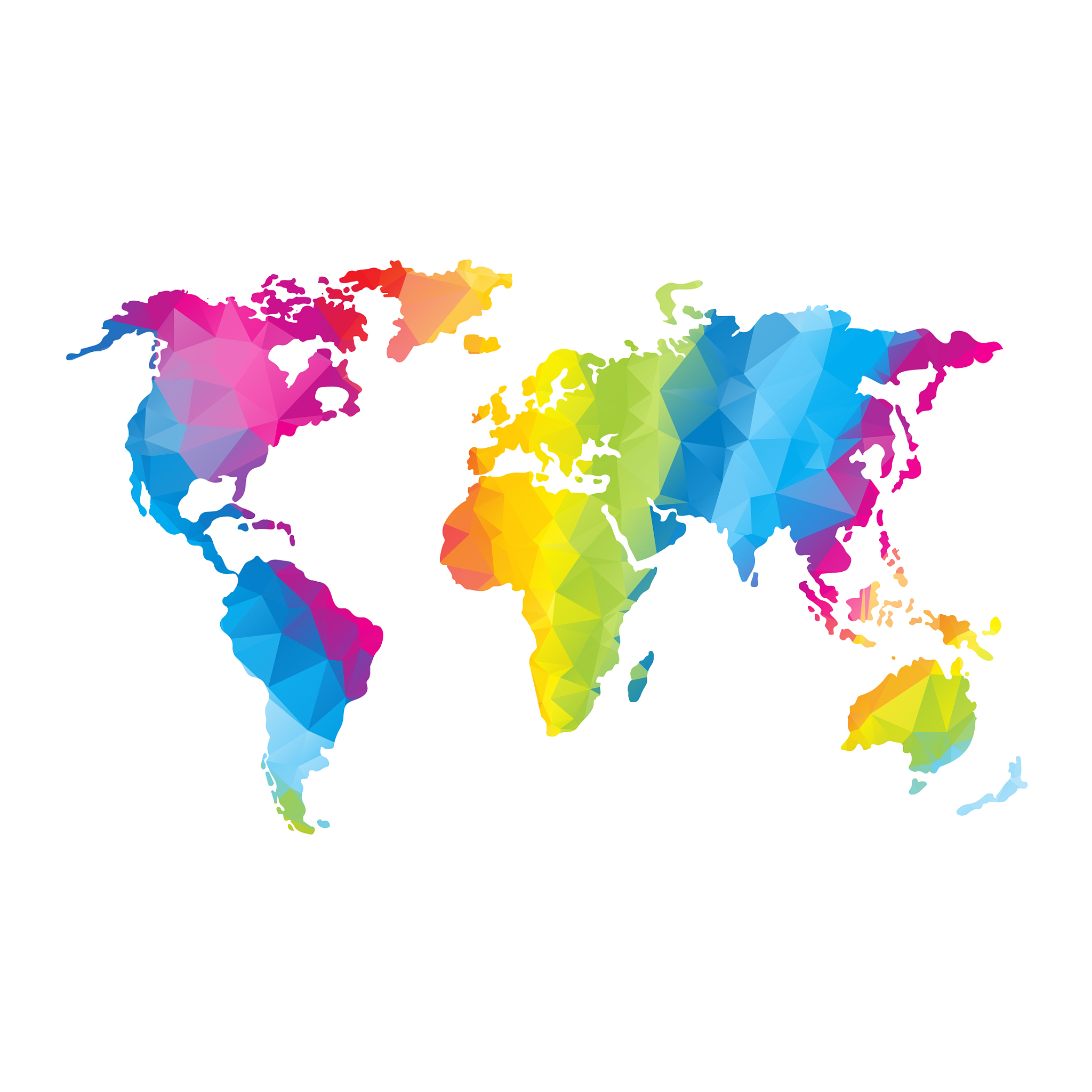 low poly global world map