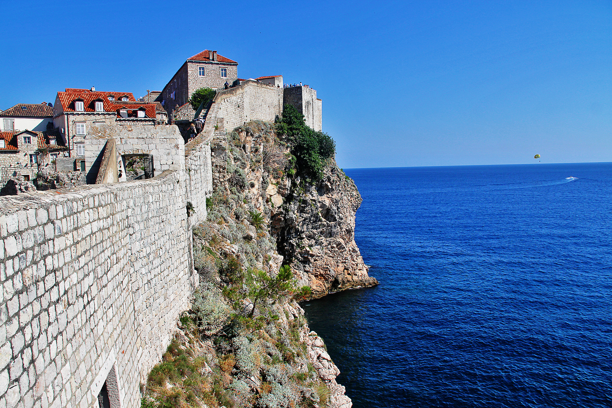 city wall of old town of dubrovnik, unesco world heritage site, 