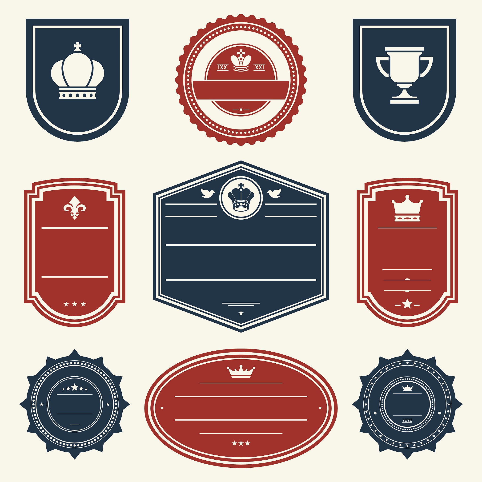 vintage labels set