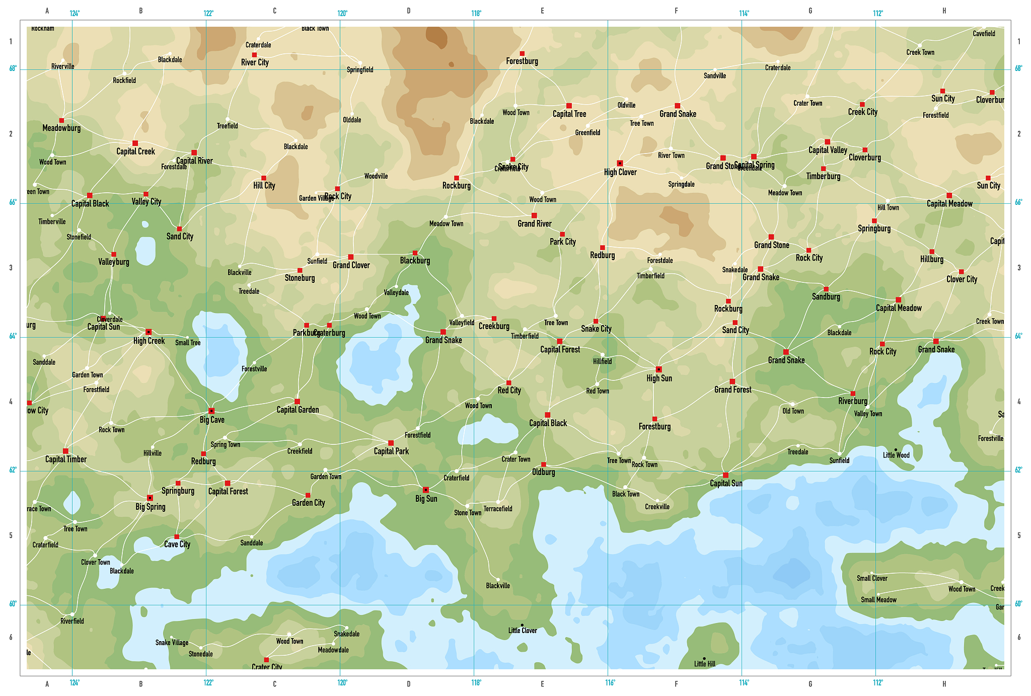 natural color generic topographic map