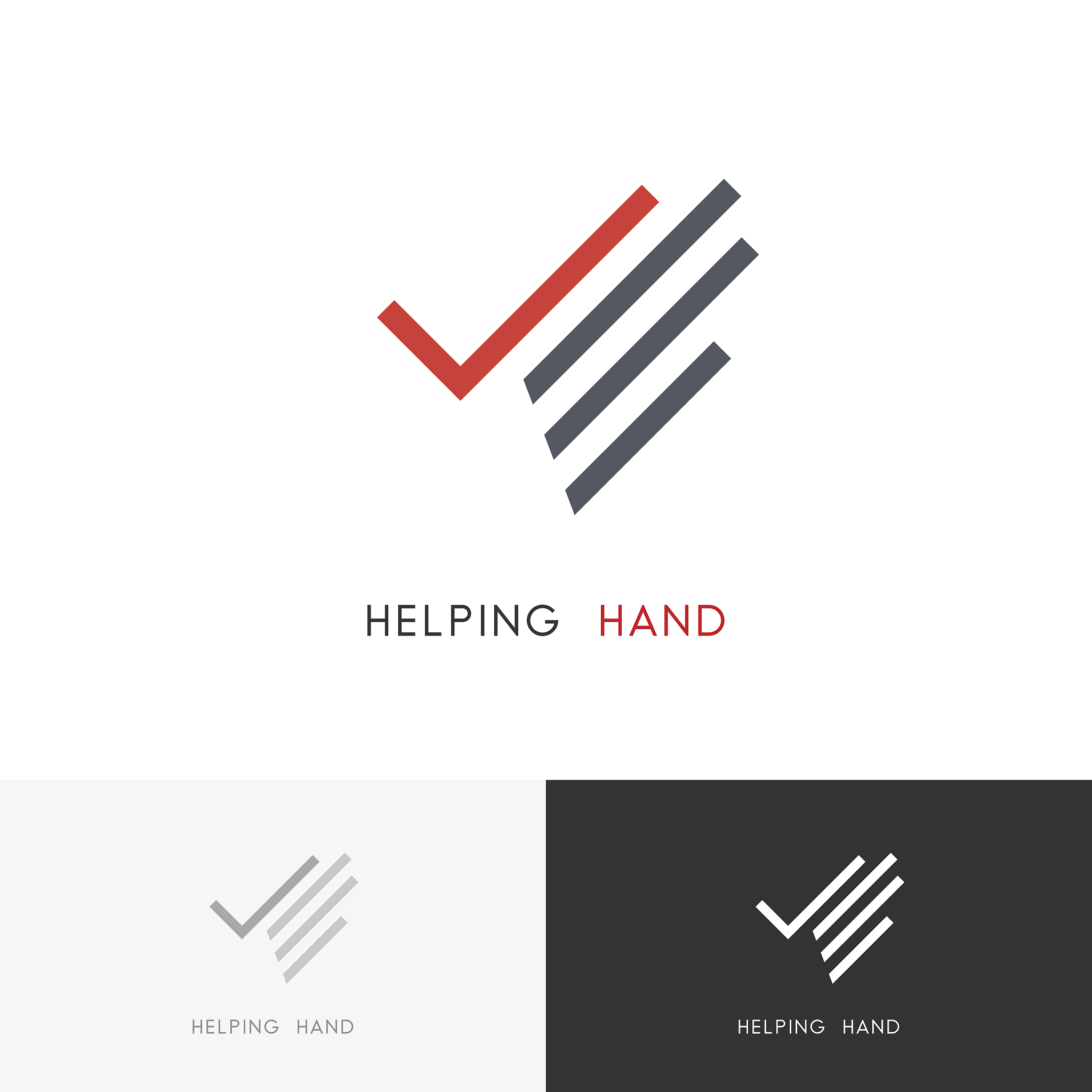 helping hand with check mark