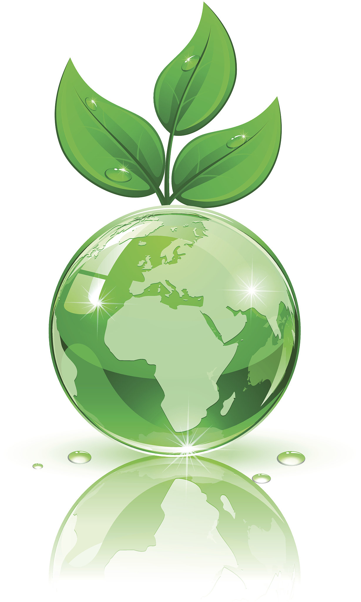 earth with green leaves
