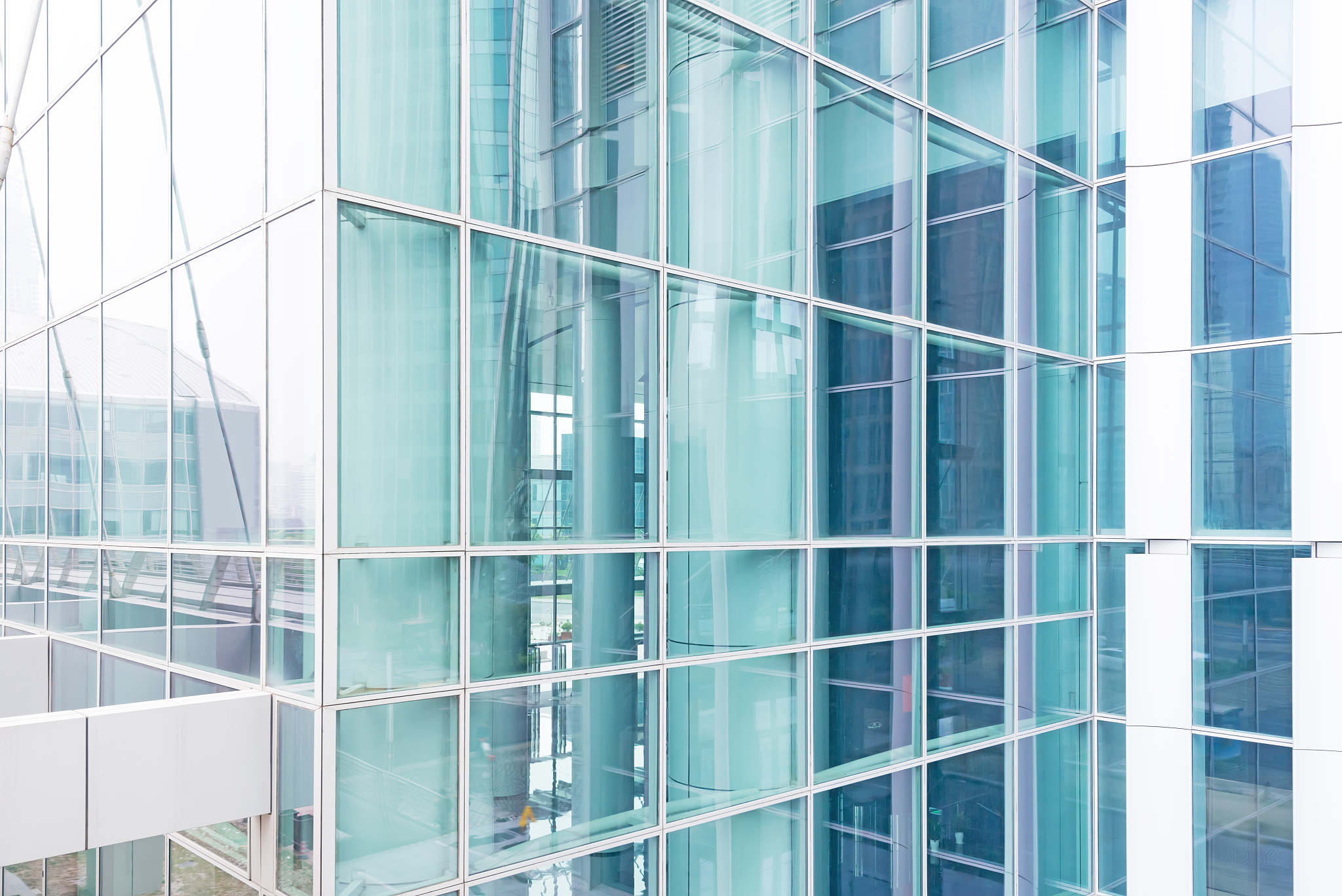 modern glass silhouettes of skyscrapers in the city