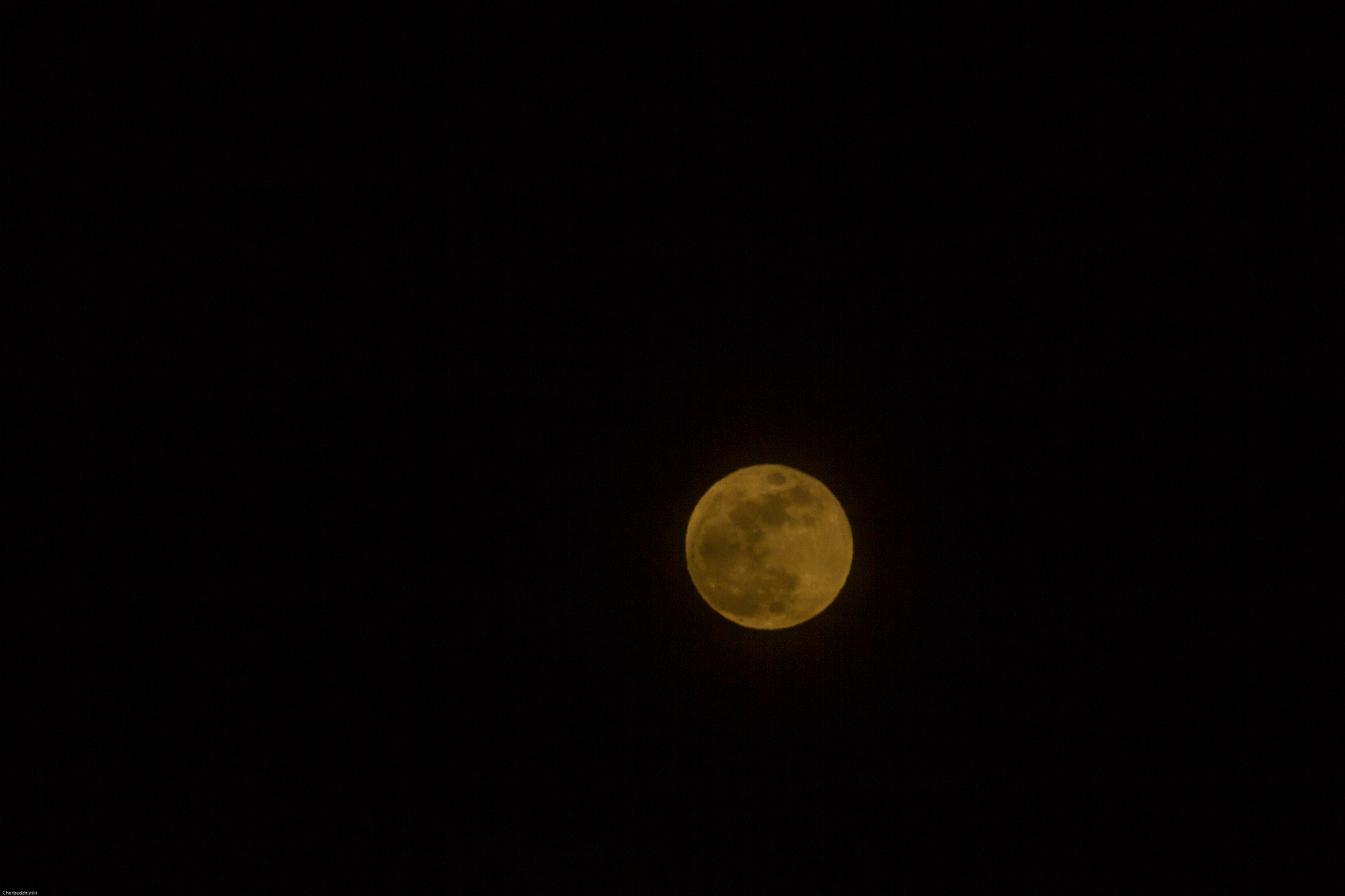 full (red, blue) moon over sofia city, bulgaria, 31.01.2018
